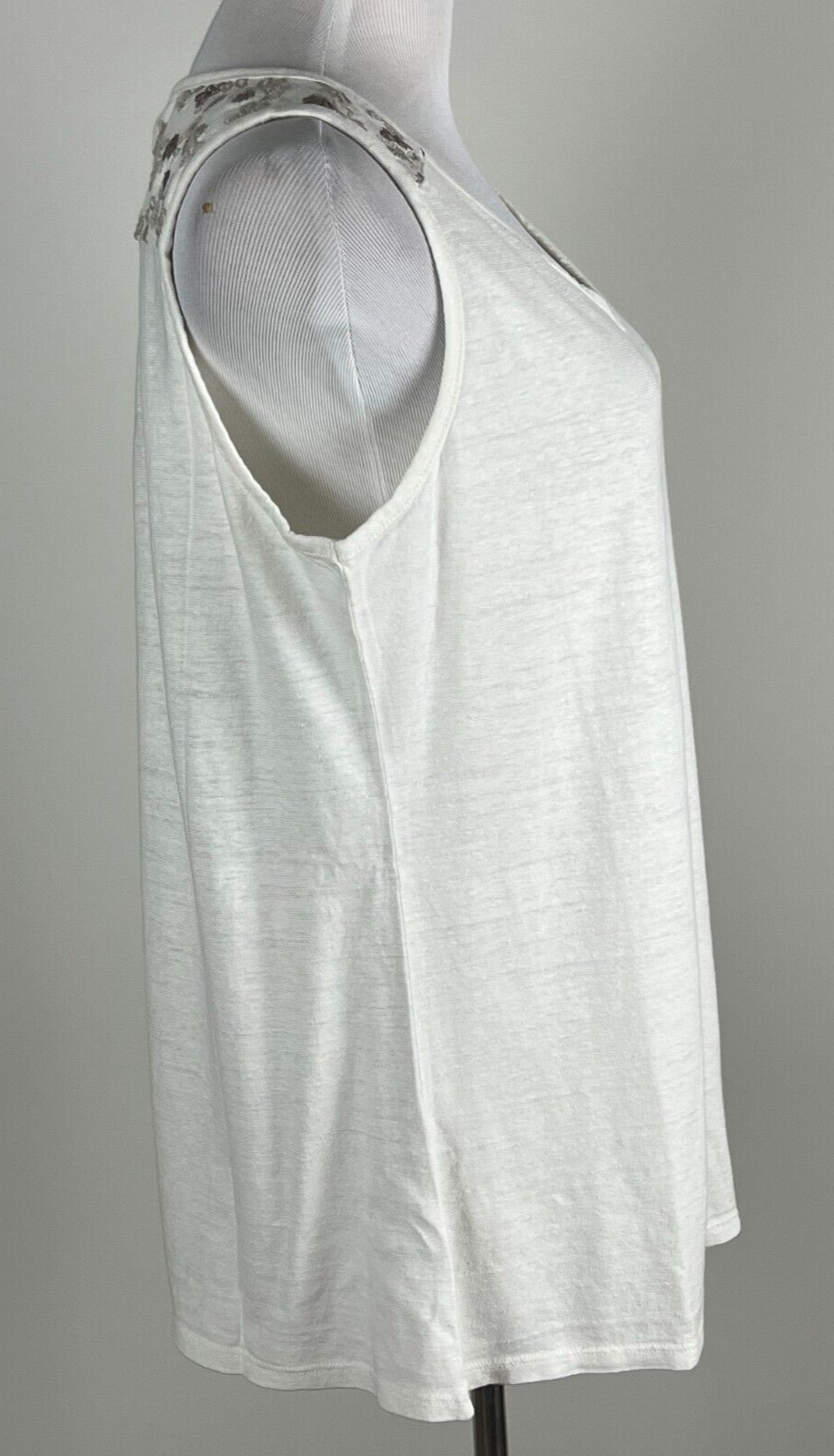 *NEW* ROYAL ROBBINS Embroidered ‘Flynn V-Neck Tank’ (Hemp/Cotton) – L, Cream