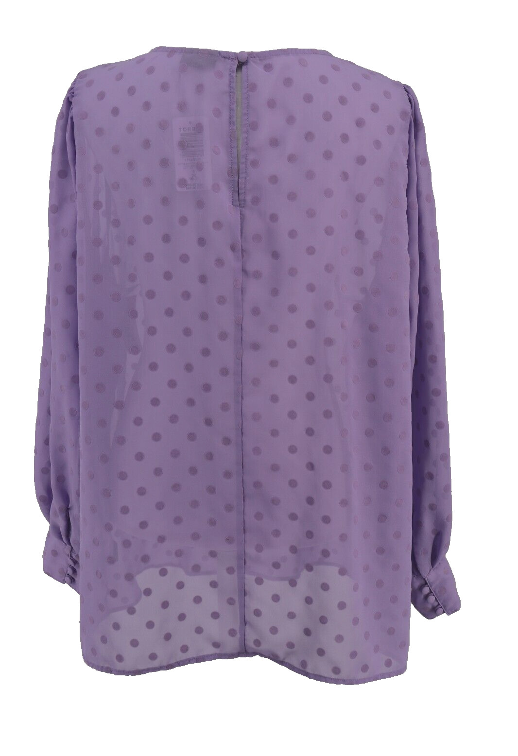 Torrid Puff Sleeve Top Womens 2X Chiffon Clip Dot Purple Sheer Career Casual New