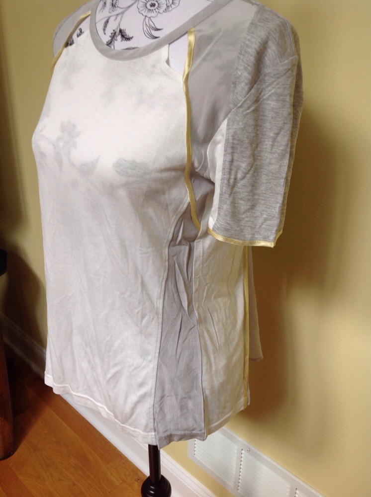 Aiko Optic Grey Mist Short Sleeve Shirt Size Small