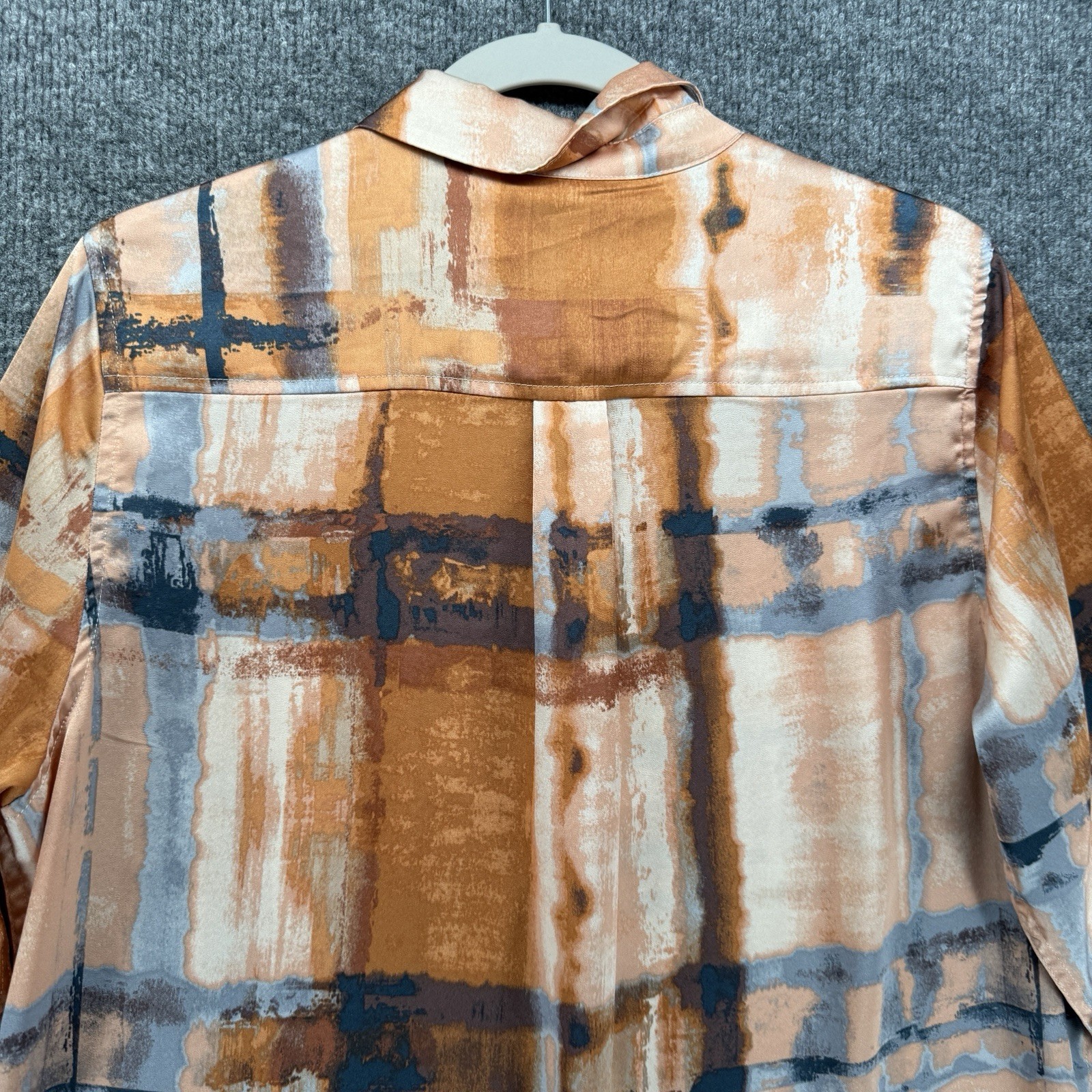 RH Rebecca Minkoff Top Womens PL Abstract Button Up Cropped Old Money Preppy