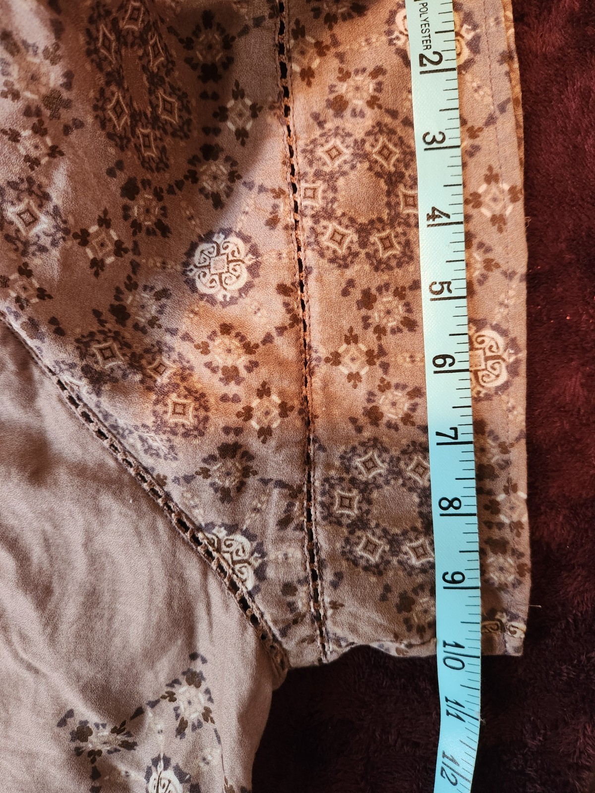 Sonoma Life + Style Women’s Blouse With Tank Liner Size Med Geometric Browns