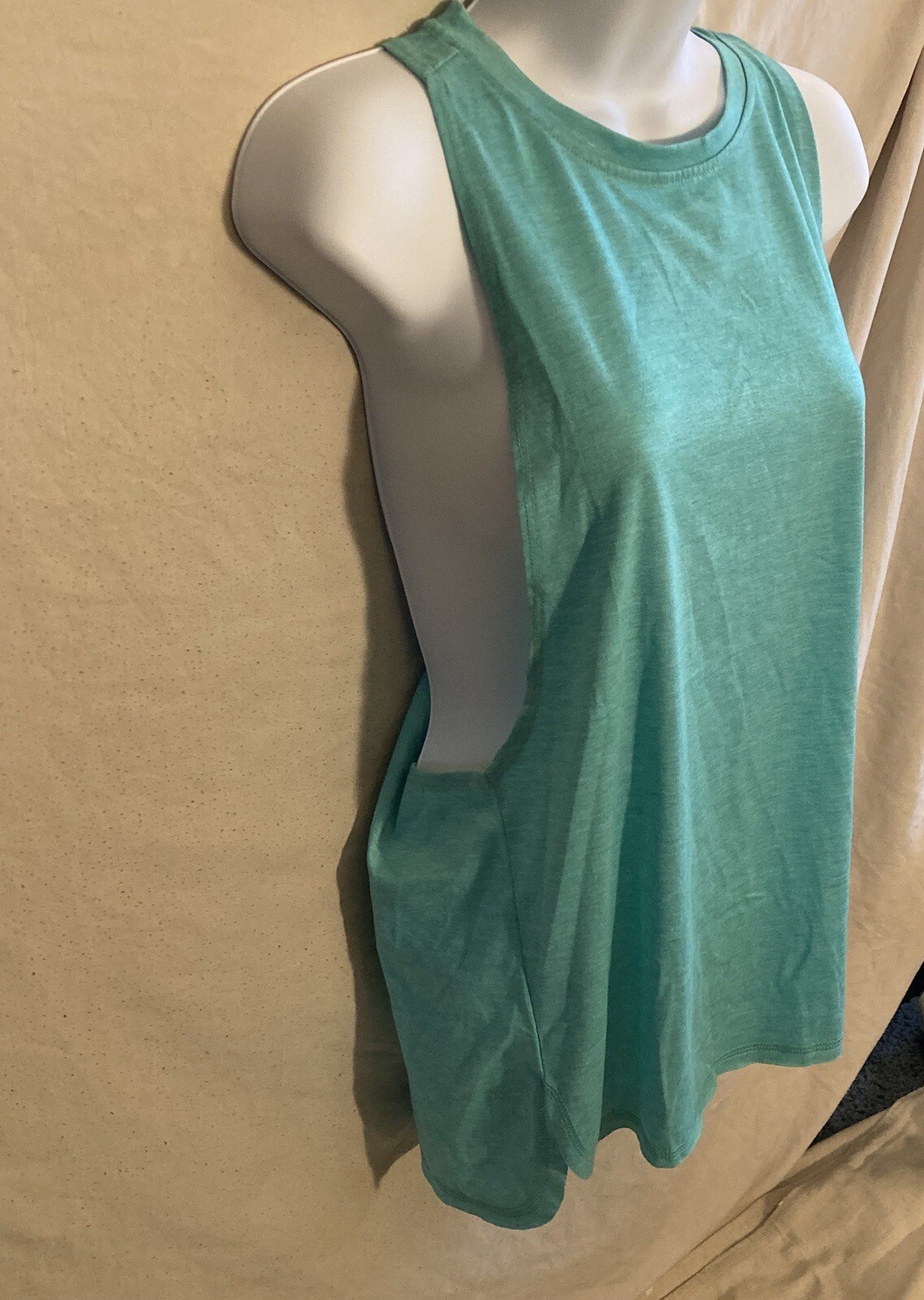 Icyzone Tank Top Women’s SMALL Turquoise Blue Polyester Rayon T-Shirt NWT