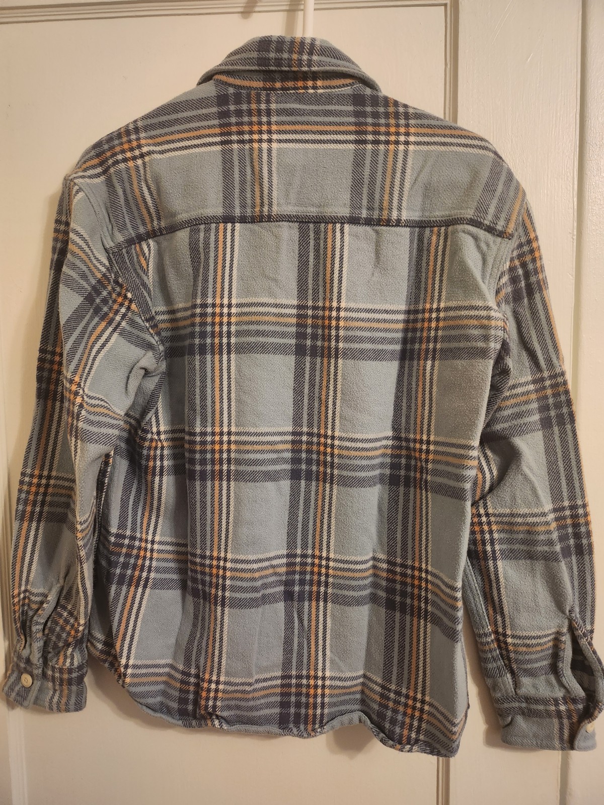 American Eagle Shirt XS Blue Plaid Flannel Relaxed Fit Button-down