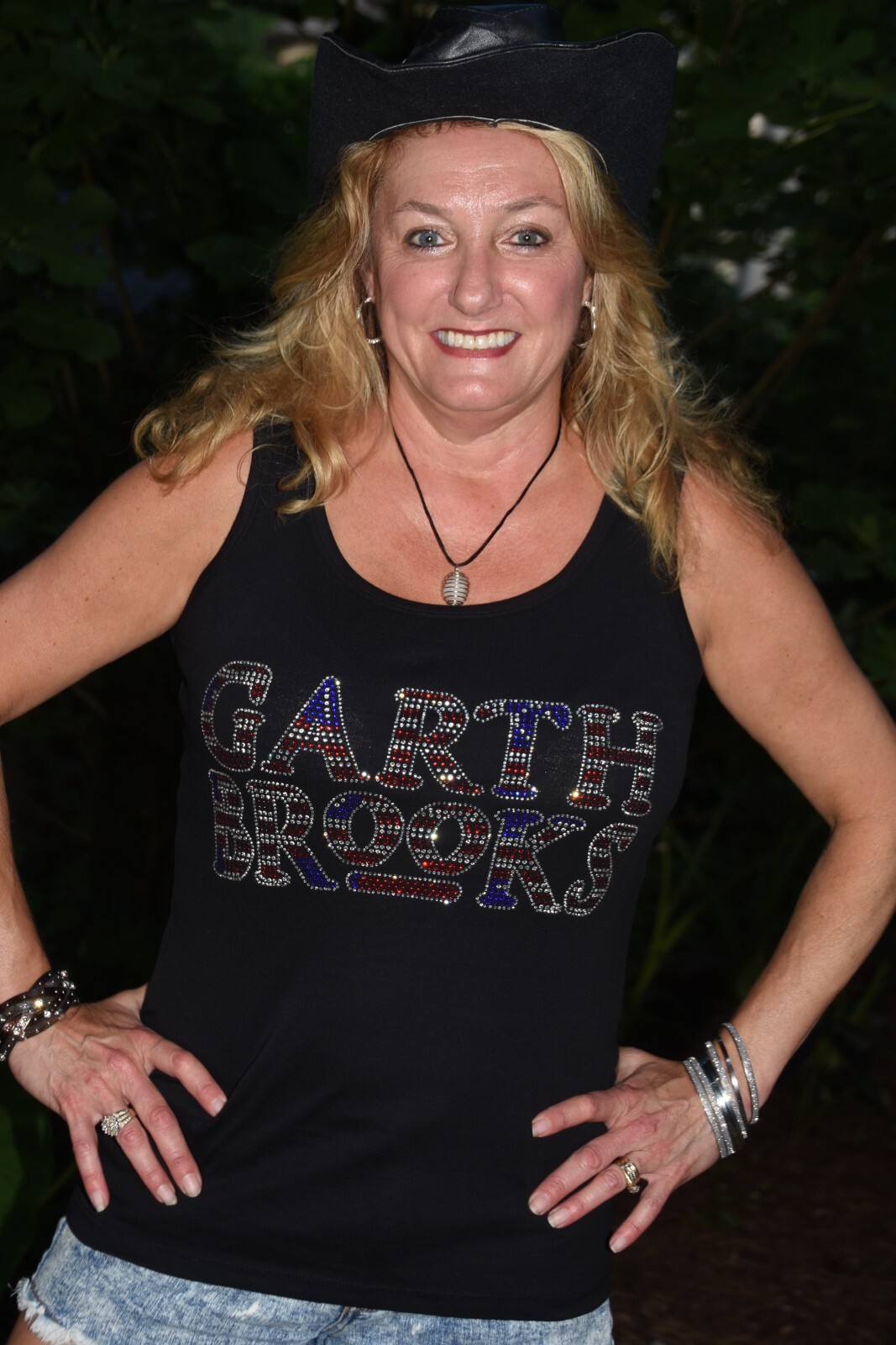 Garth rhinestone bling shirt or sleeveless tank XS S M L XL XXL 1X 2X 3X 4X 5X