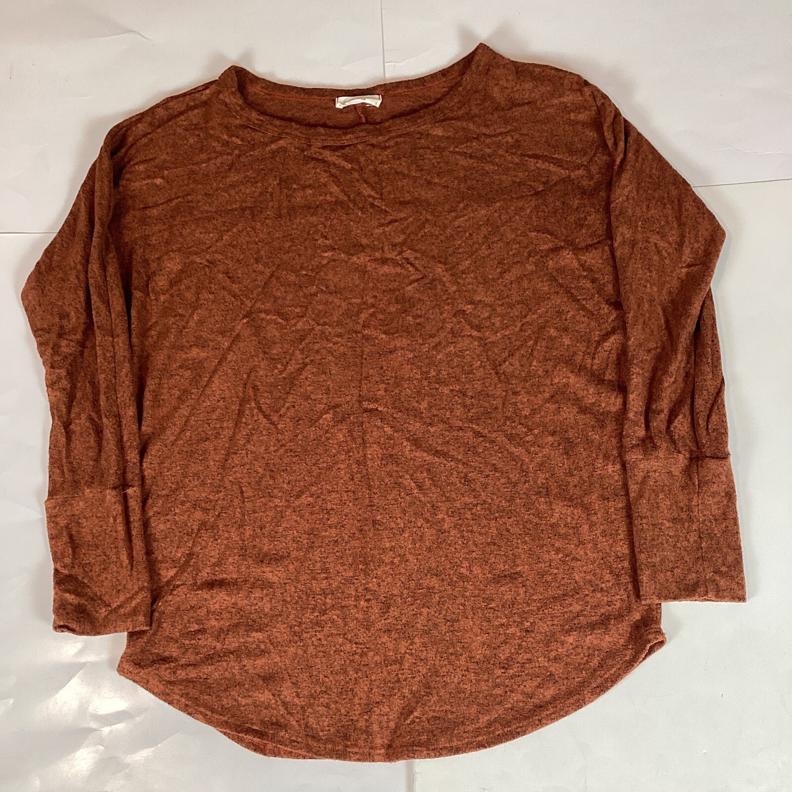 Heimious Womens Shirt Top Sz S Small Long Sleeve Solid Pullover Crew Neck Soft