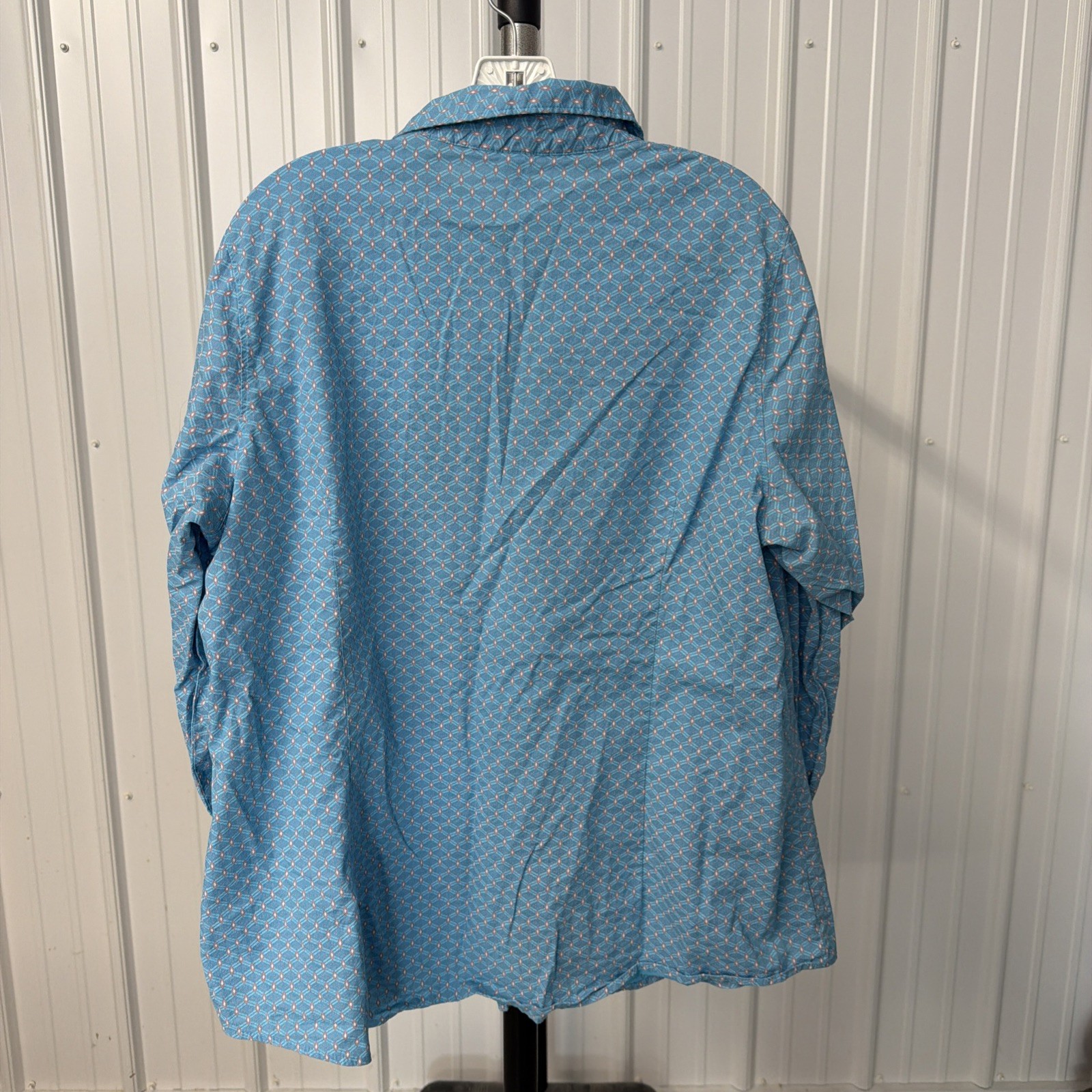 Cinch Western Shirt Womens XXL Blue Geometric Flip Cuff Rodeo Cowgirl