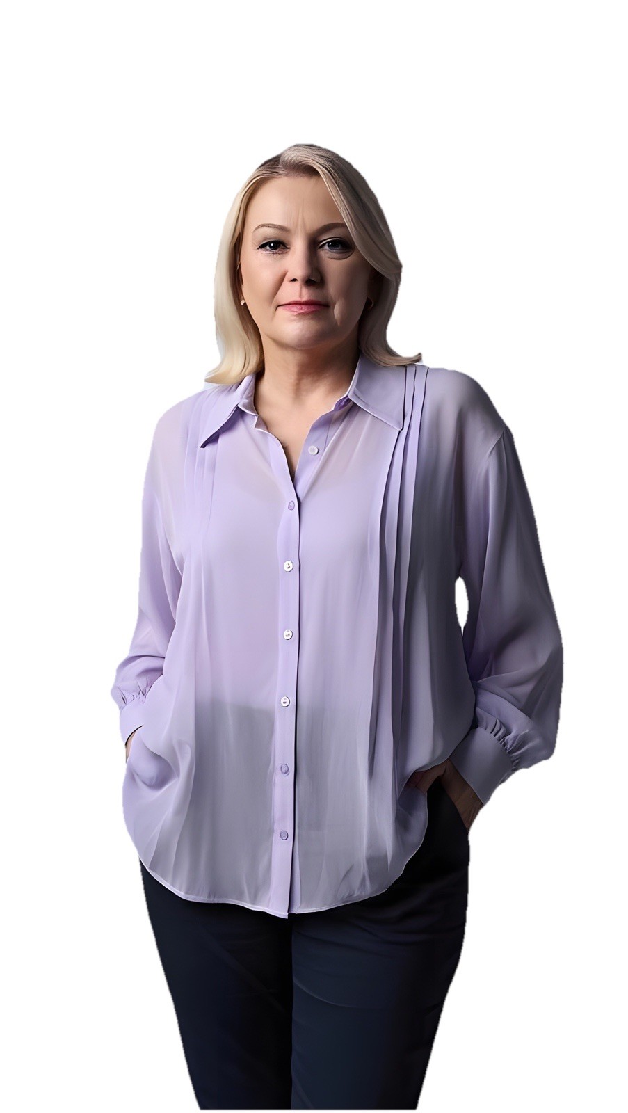 Worthington Womens Purple Long Sleeve Button Up Collared Shirt Size Petite Large
