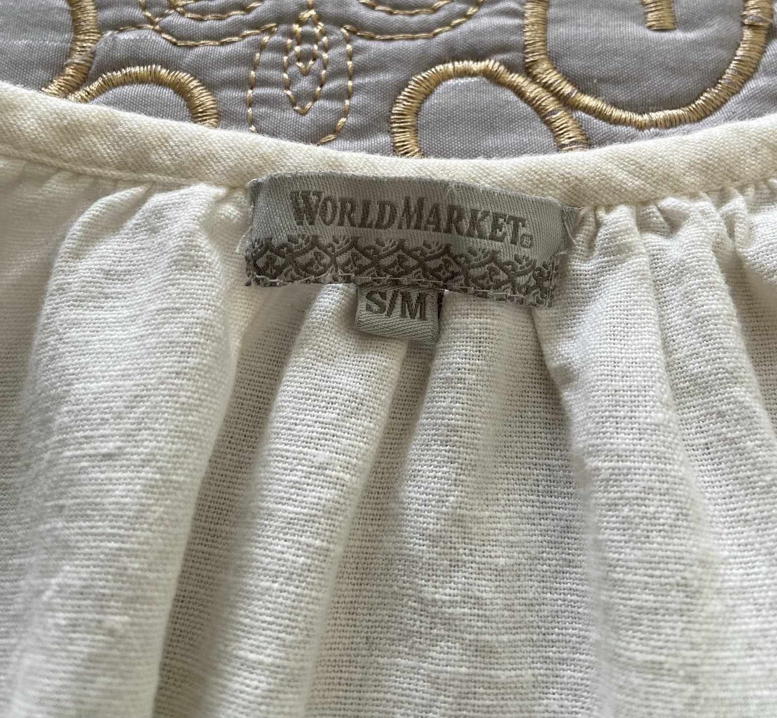 Women’s Cotton – Linen Boho Open Front Top Made in India (World Market) S/M