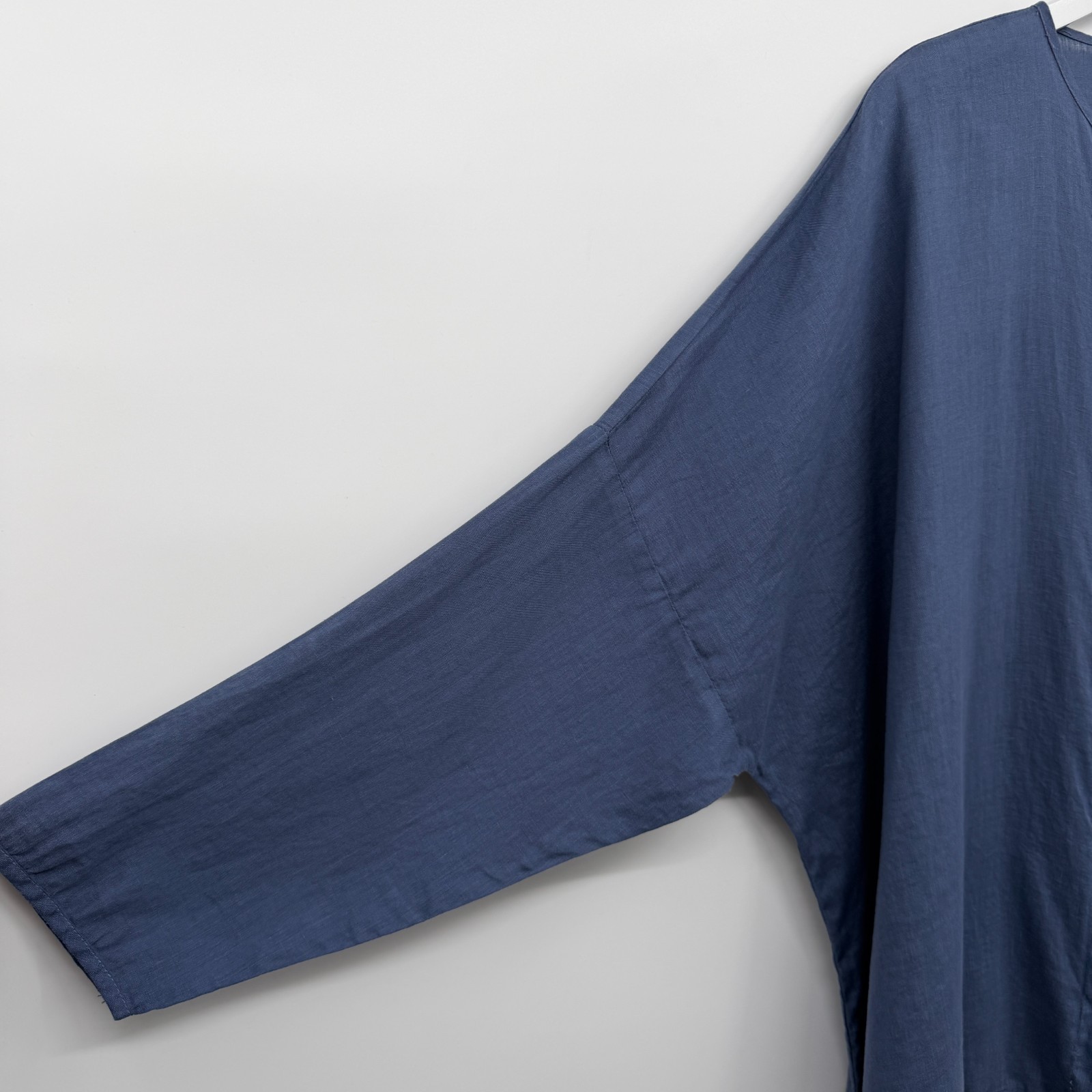 Becasa Oversized Sunset Linen Shirt One Size Catalina Blue Lagenlook Coastal