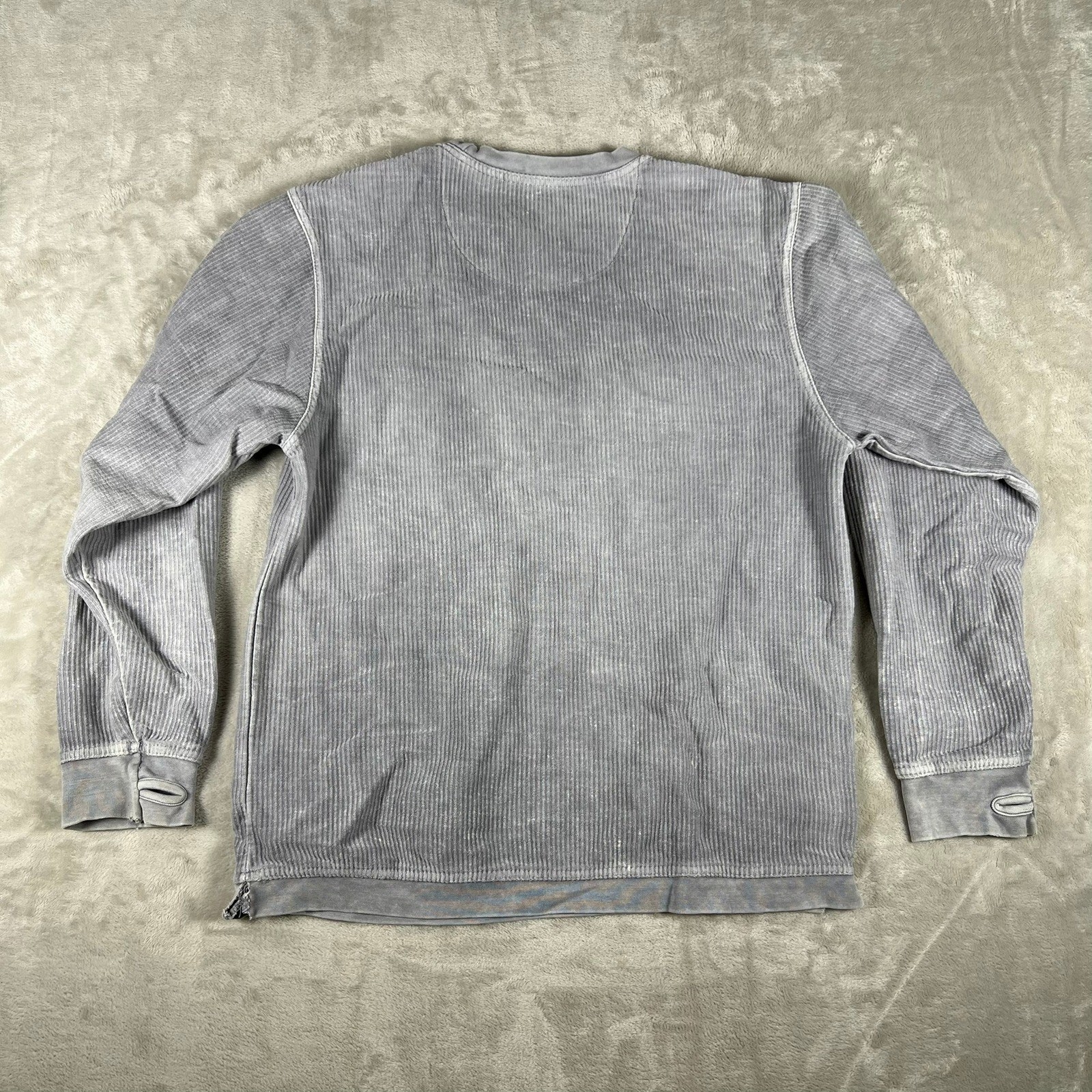 Notre Dame Fighting Irish Long Sleeve Shirt Grey Ribbed Pressbox Small