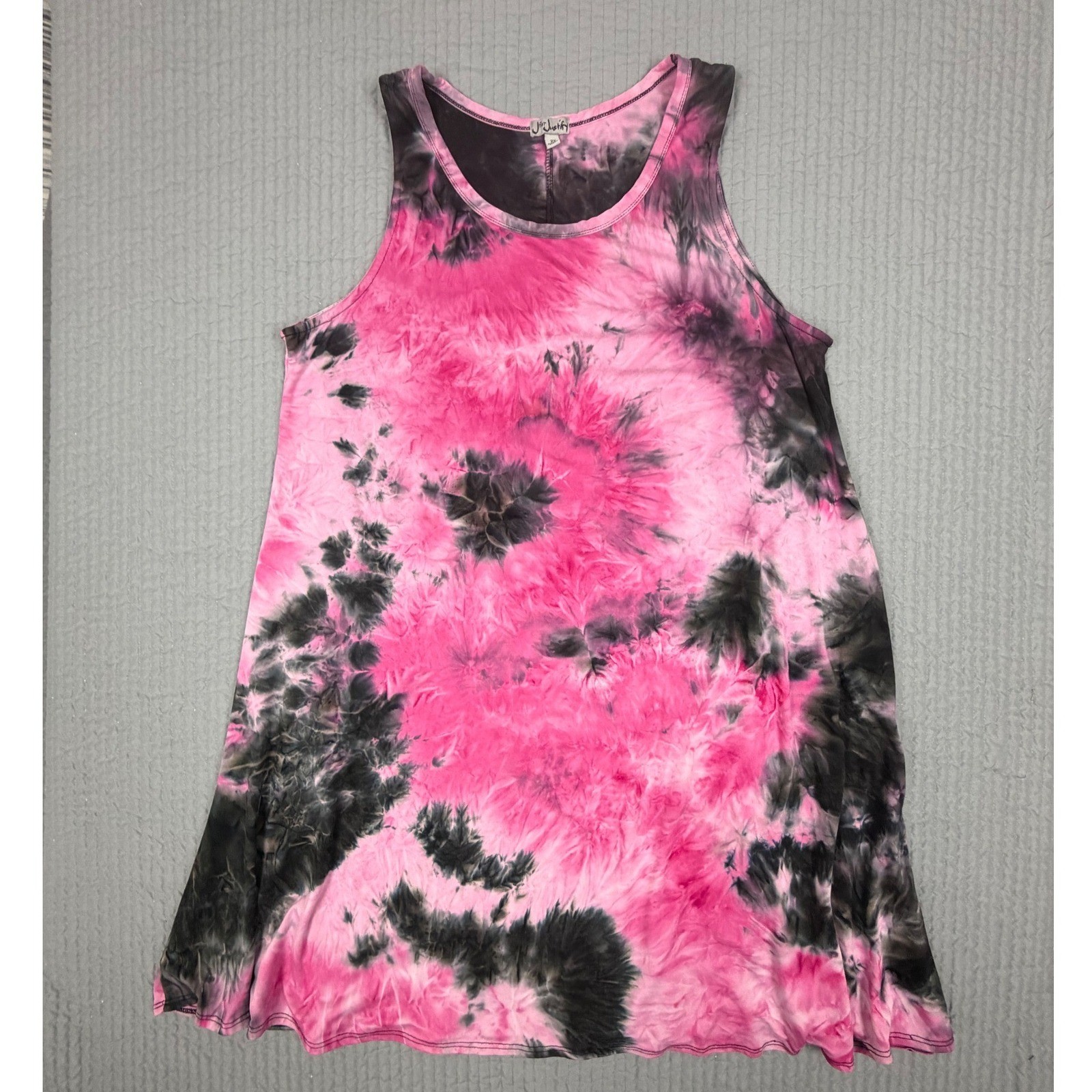 J for Justify Pink Black Tie Dye Tank Top Plus Size 2X A-Line Sleeveless Tunic