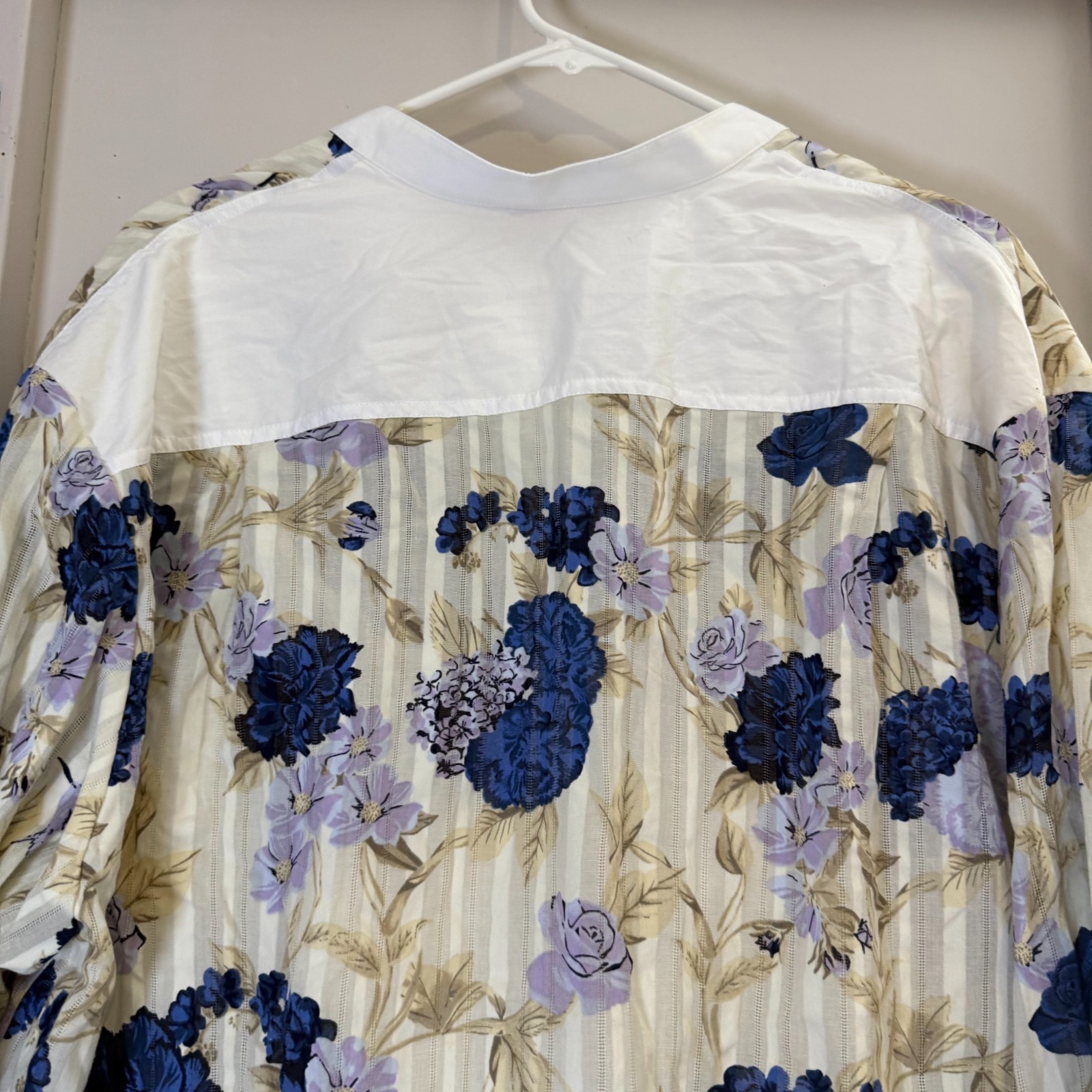 Tory Burch Tunic Top Women’s XL Multicolor Floral Cotton Button Collared Lined