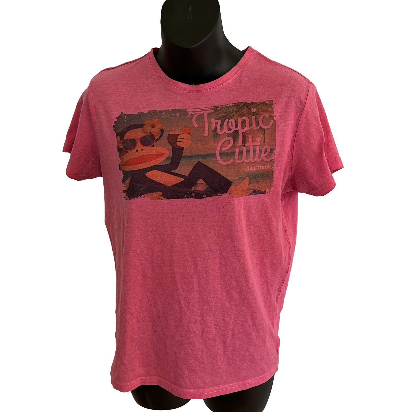 PAUL FRANK Women’s Tropic Cutie T Shirt Top Medium M Pink Short Sleeve
