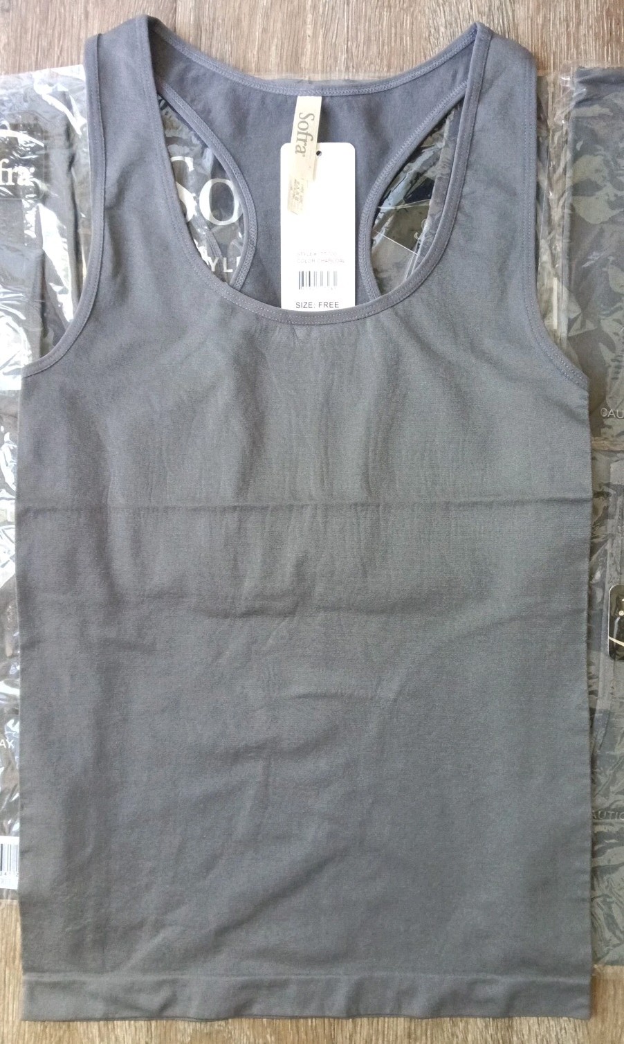 Sofra Tank Top TT700 Charcoal Free Size (XS-M) Dry Fit Gym Workout Casual