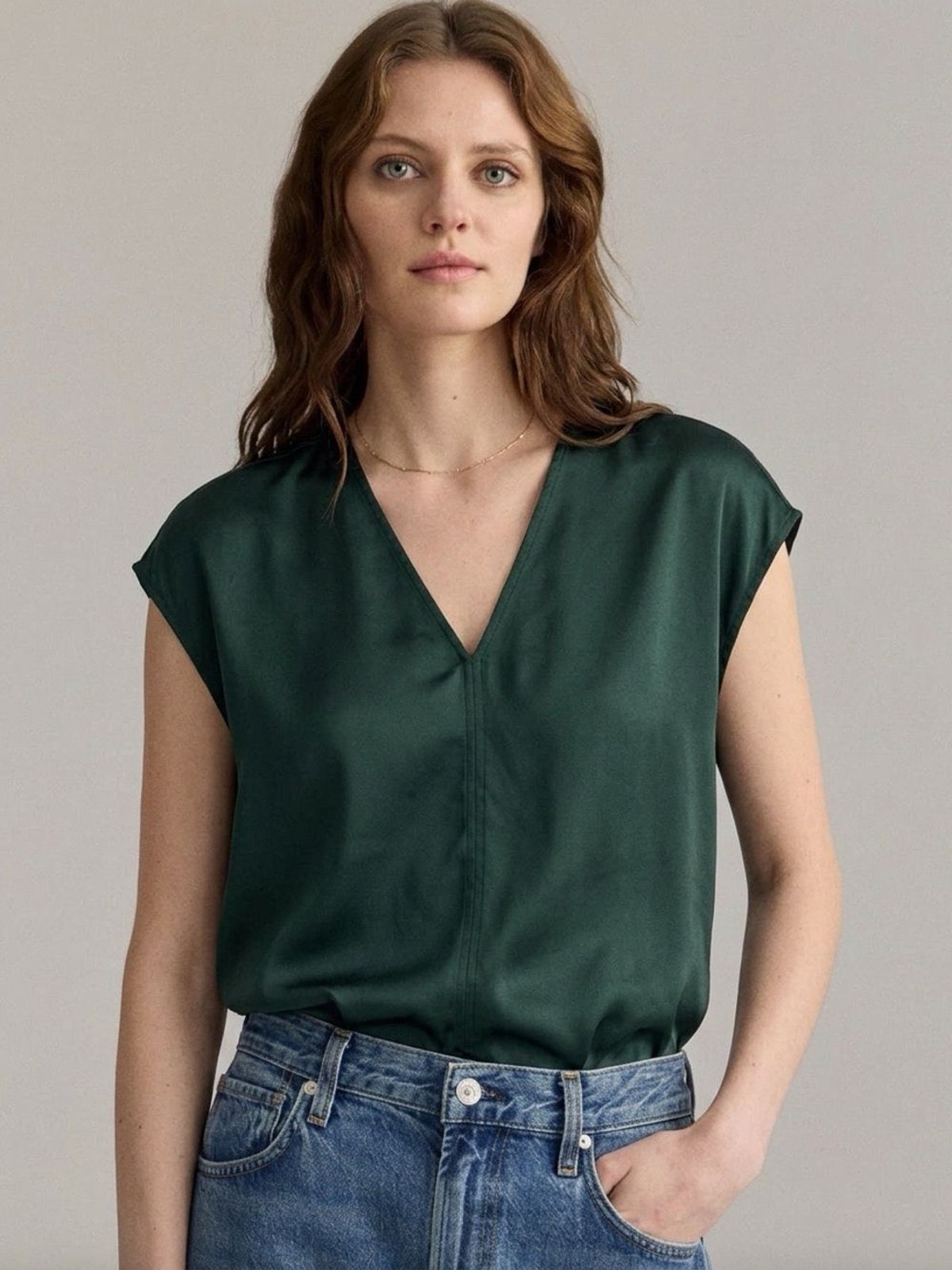 Billy Reid Silk Blouse Dark Green Women’s M