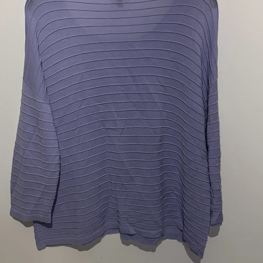 Eileen Fisher Women’s Periwinkle 3/4 Boxy Dropped Shoulder Top Size Medium