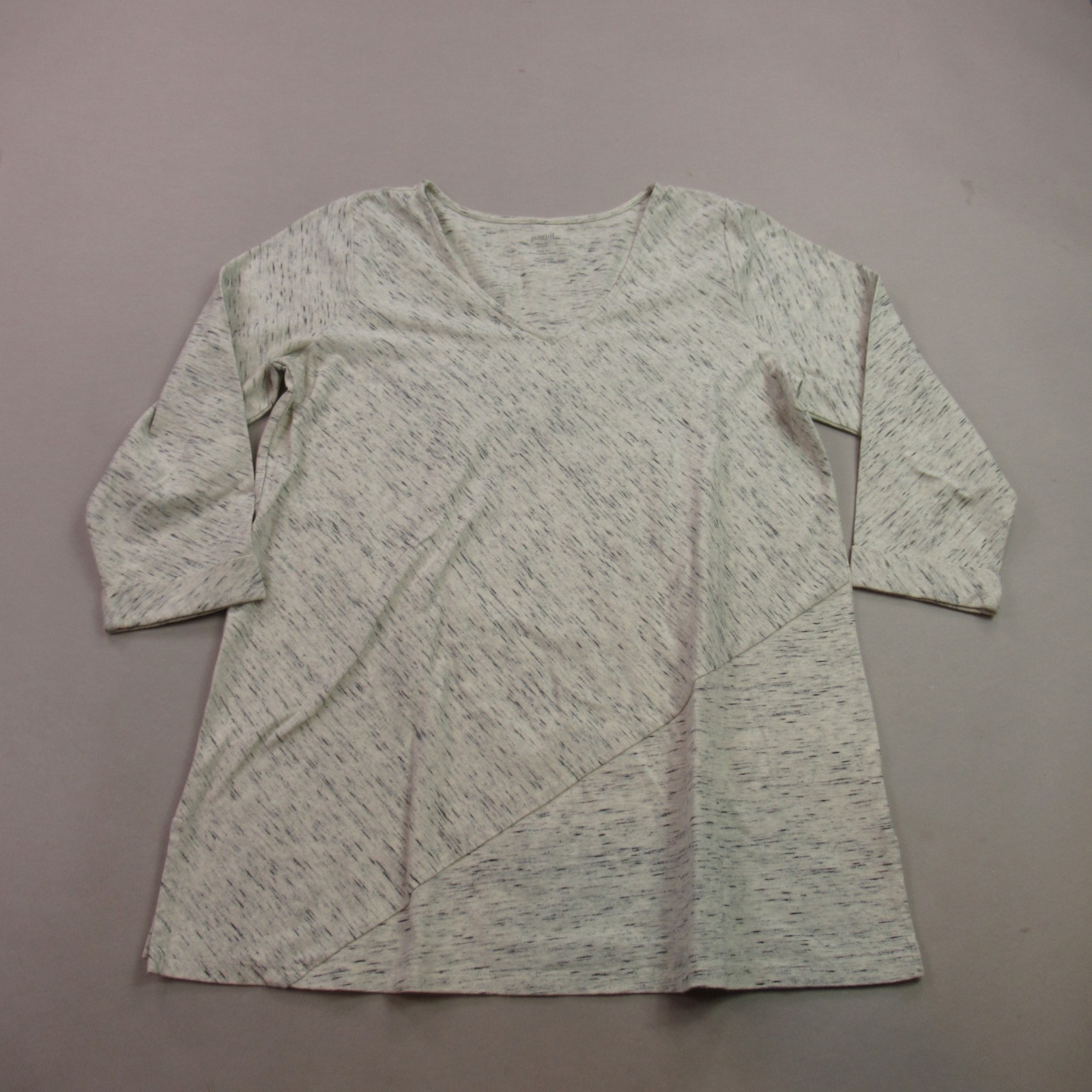 J Jill Shirt Womens Small 3/4 Long Sleeve Casual Outdoor V Neck Beige
