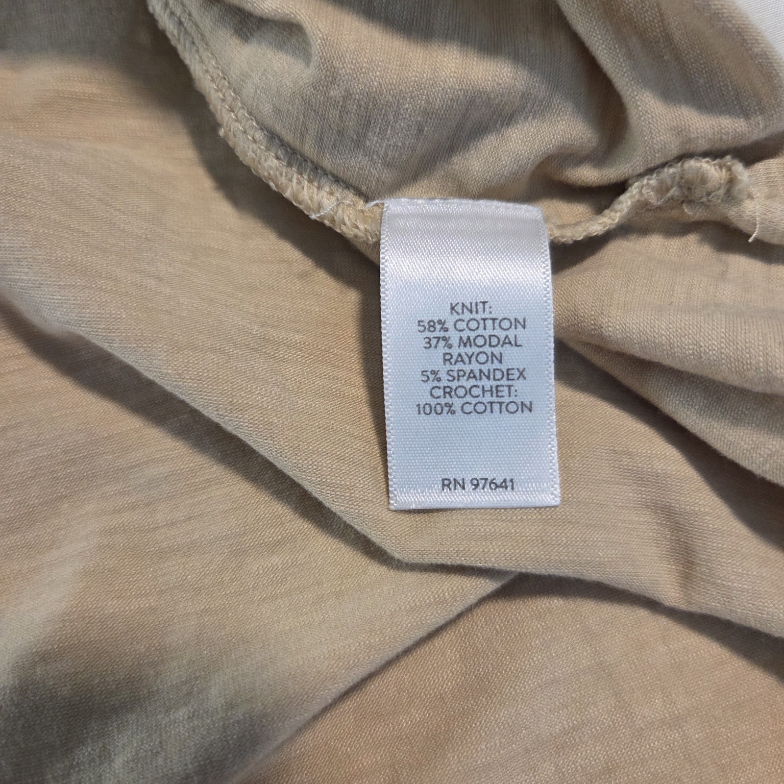 J.Jill Crochet Boho Tunic Tank, Beige Size XL NormCore Beachy