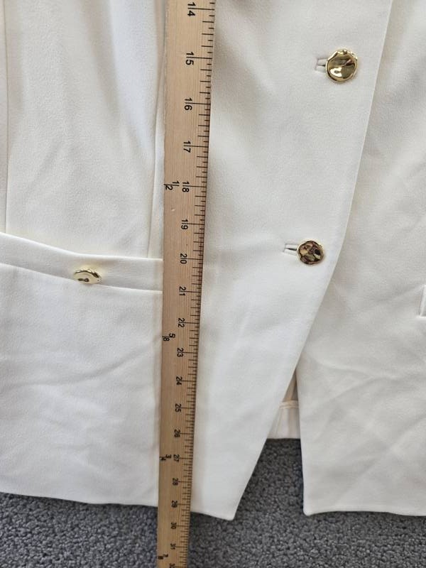 Anne Klein Stretch Crepe Four-Button Tailored Vest Women’s 16 White Dove Solid