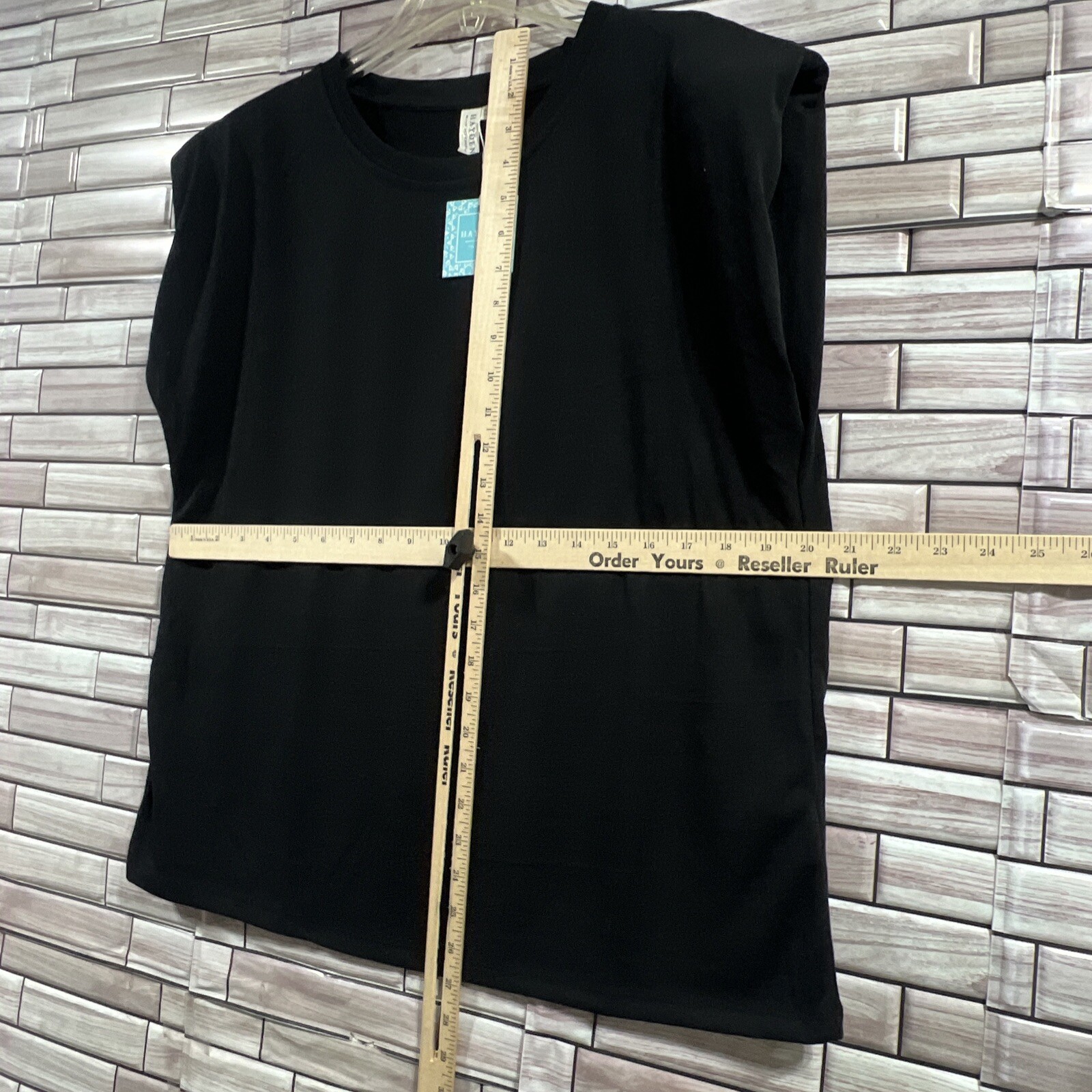 Hayden Los Angeles Womens L shirt Black Short Sleeve Top cap sleeve NWT