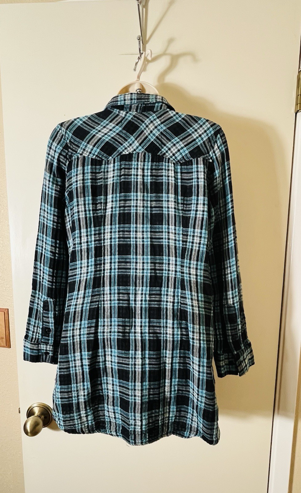 JAK by Anthropologie SZ S Button up Collared Cotton Gauze Long Sleeve U.S.A