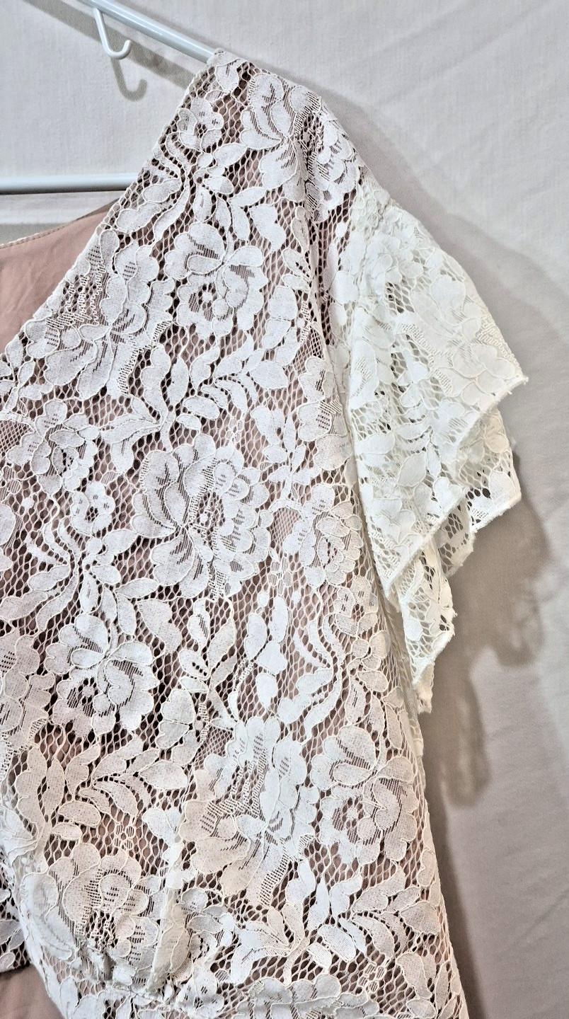 Arula Womens 2X Ivory Romantic Lace Boho Cottagecore Top NWT