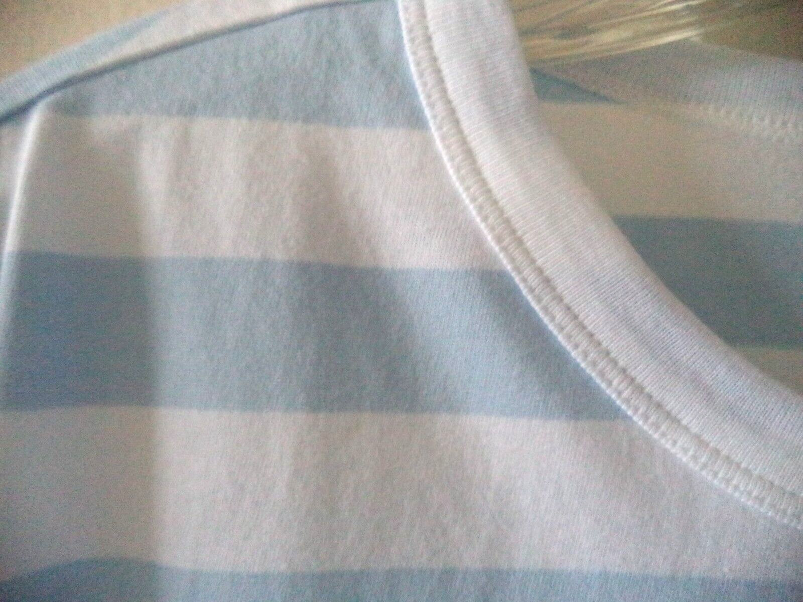 Old Navy Sky Blue Light Blue & White Striped T-shirt Knit Top 18 20 22 2X XXL