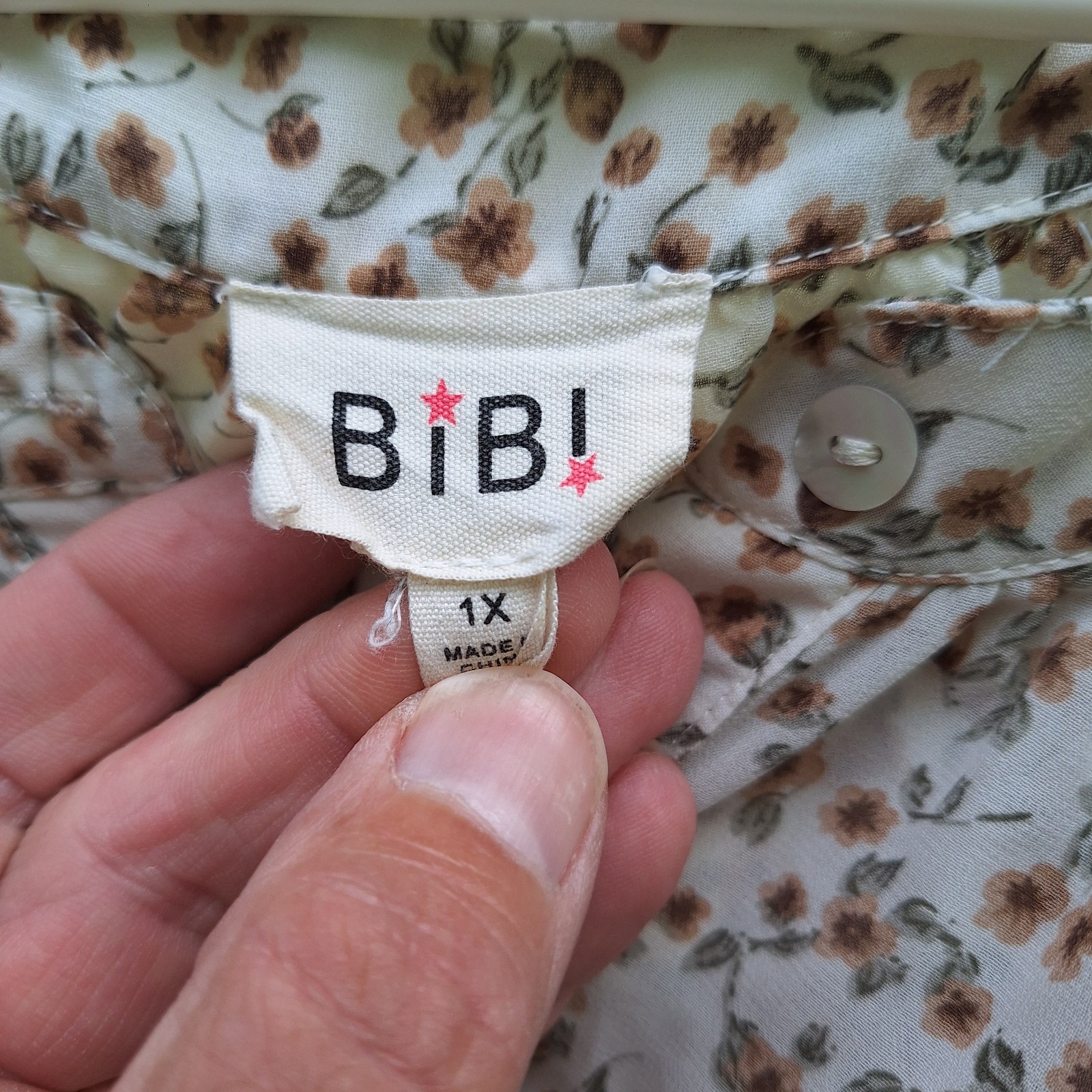 Bibi Women Babydoll Top Sz 1X Festival Boho Bloomcore Beach Clean Girl Old Money