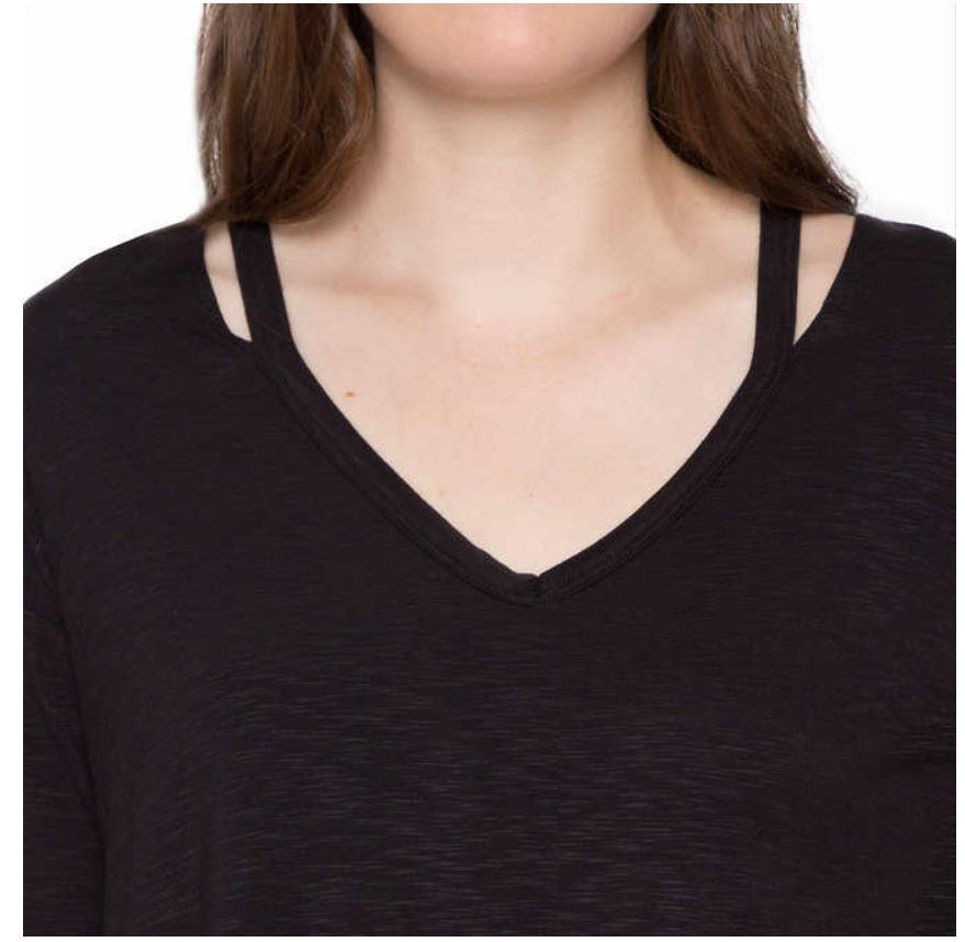 NEW WOMEN’S MATTY M 3/4 SLEEVE SPLIT NECK DROP SHOULDER SOFT FEEL TOP! VARIETY