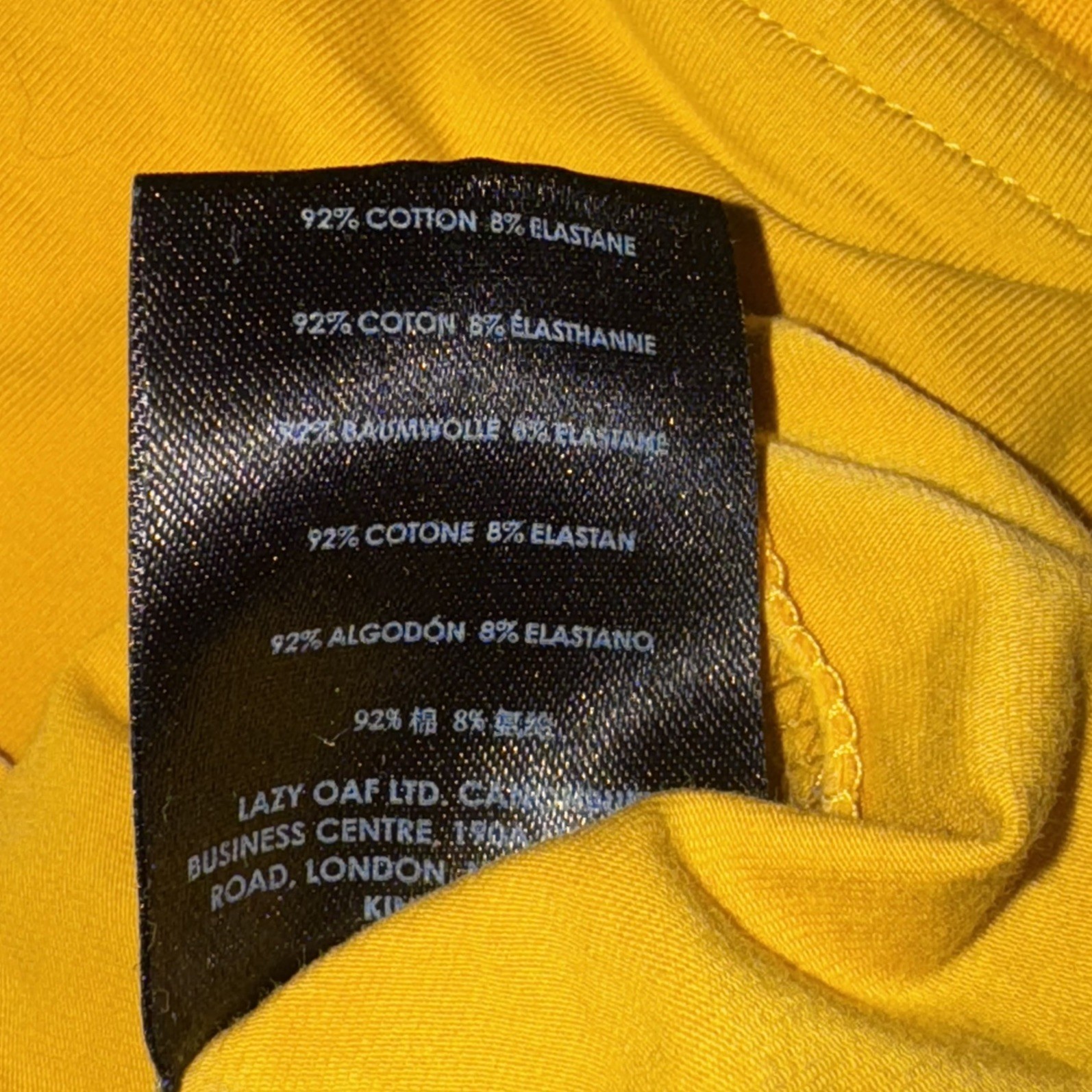 Lazy Oaf Pony yellow graphic tee size 8 crop raw edge