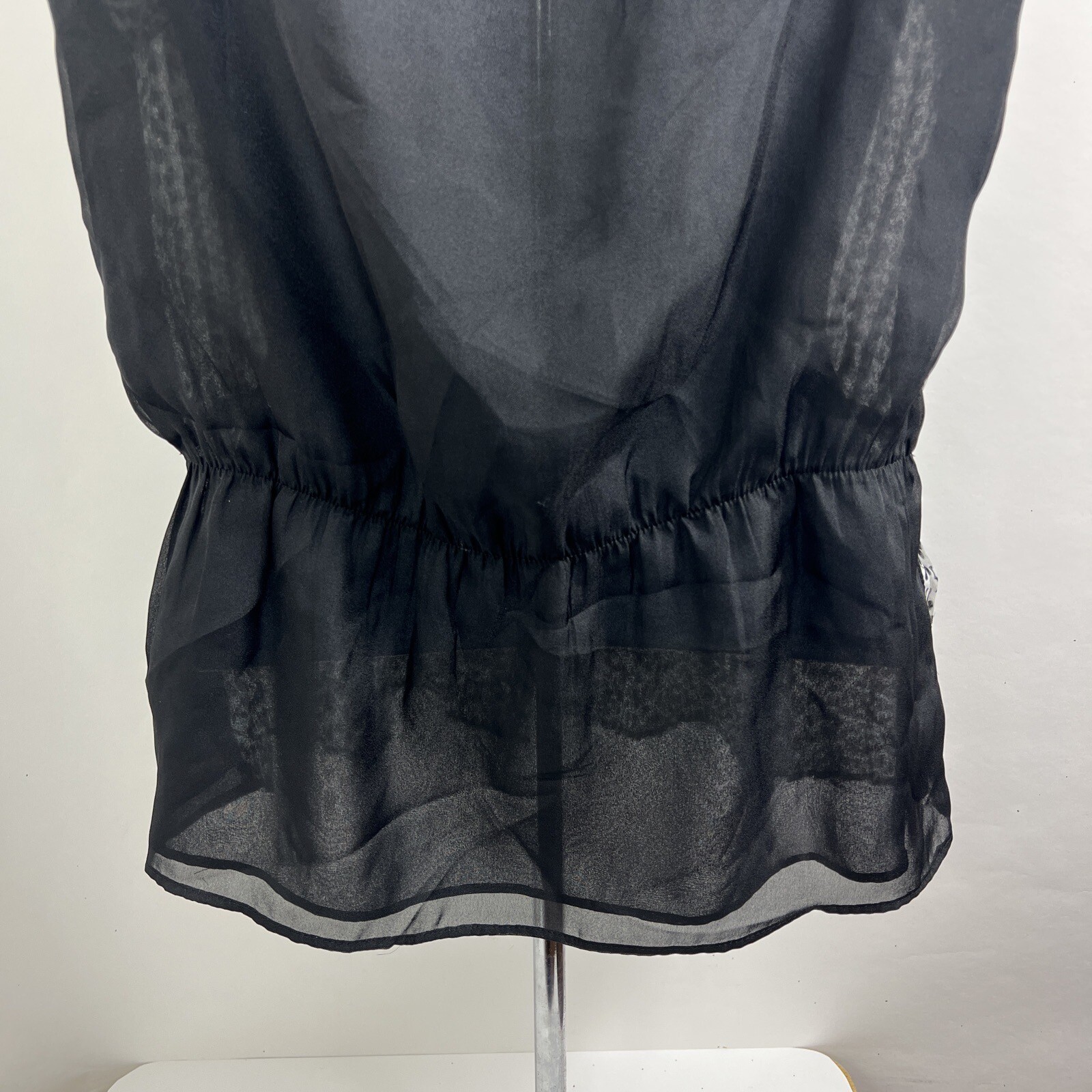 Ann Taylor Loft Tank Top Women’s Small Pleated Chiffon Peplum Waist Lightweight