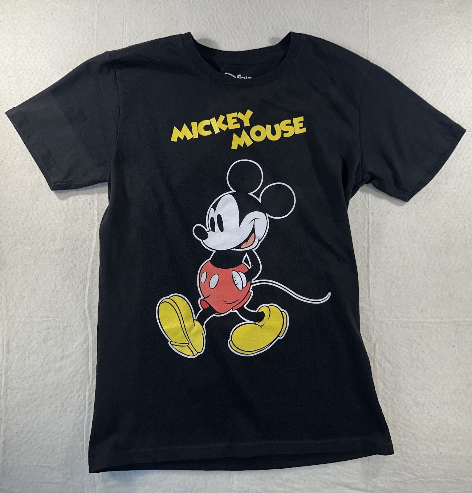 Disney Mickey Mouse Graphic T Shirt Black Classic Cartoon Logo Womens Small