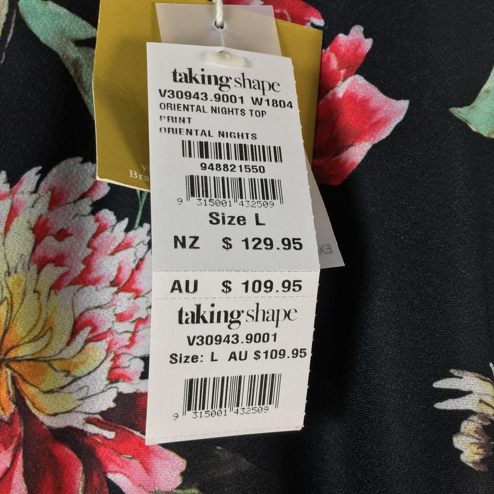 Virtuelle Blouse Womens L Multicolour Floral 3/4 Bell Sleeve Tunic Top 132225