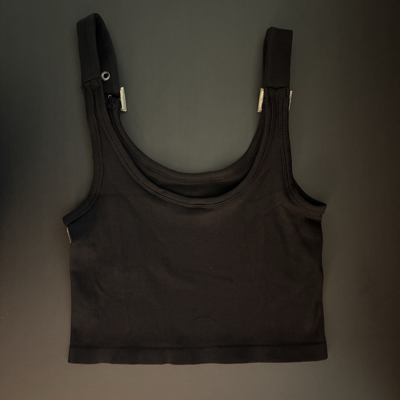 Mix Fashion Single Buckle Shoulder Strap Women’s Top Black Size S/M