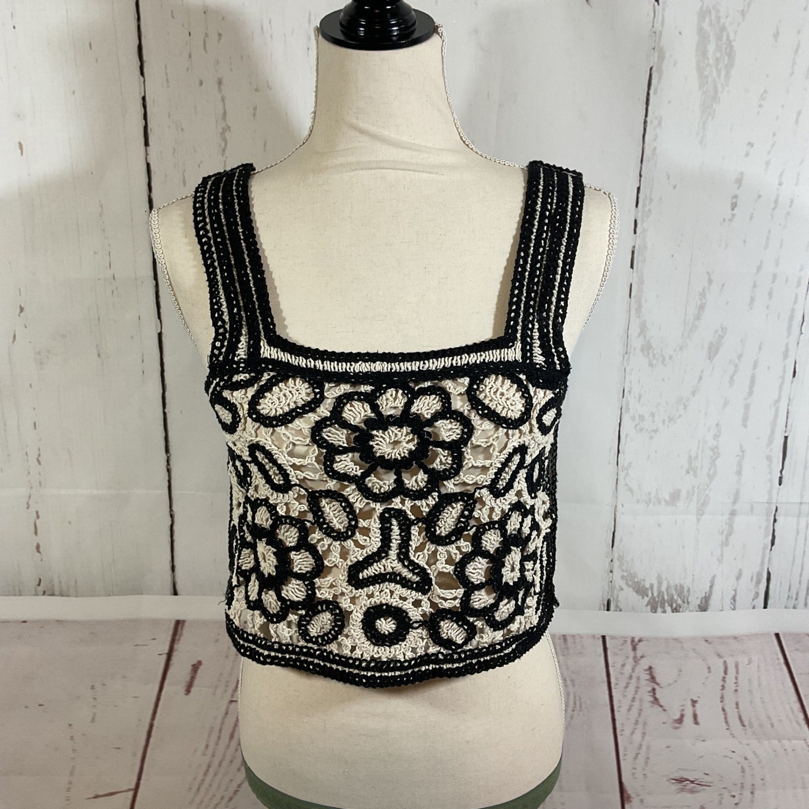 Rebellion Again Granny Crochet Floral Crop Top Women S Boho Cottage Festival Y2K
