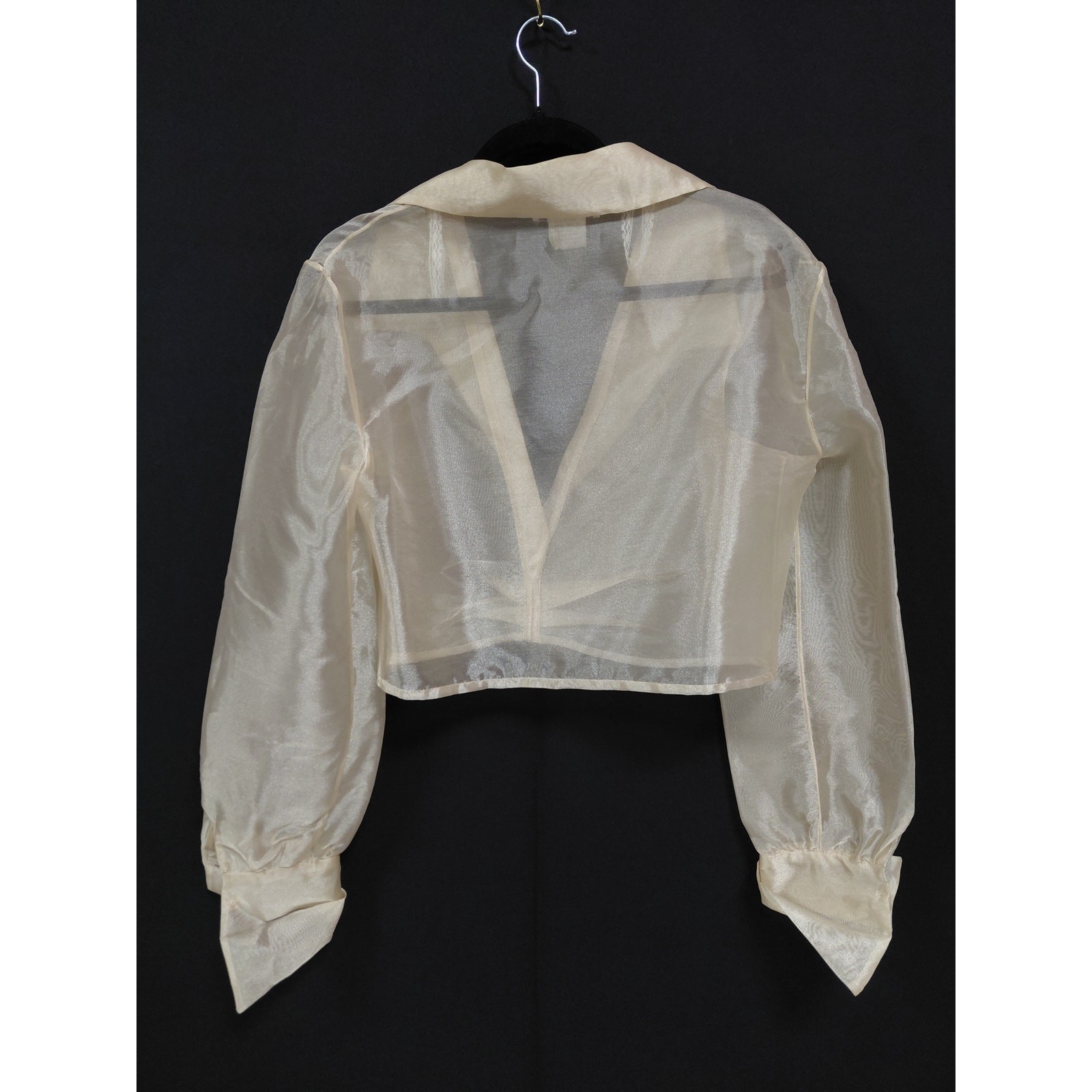 Cachet Sheer Crop Jacket Made in USA Solid Long Sleeve Women Size 14