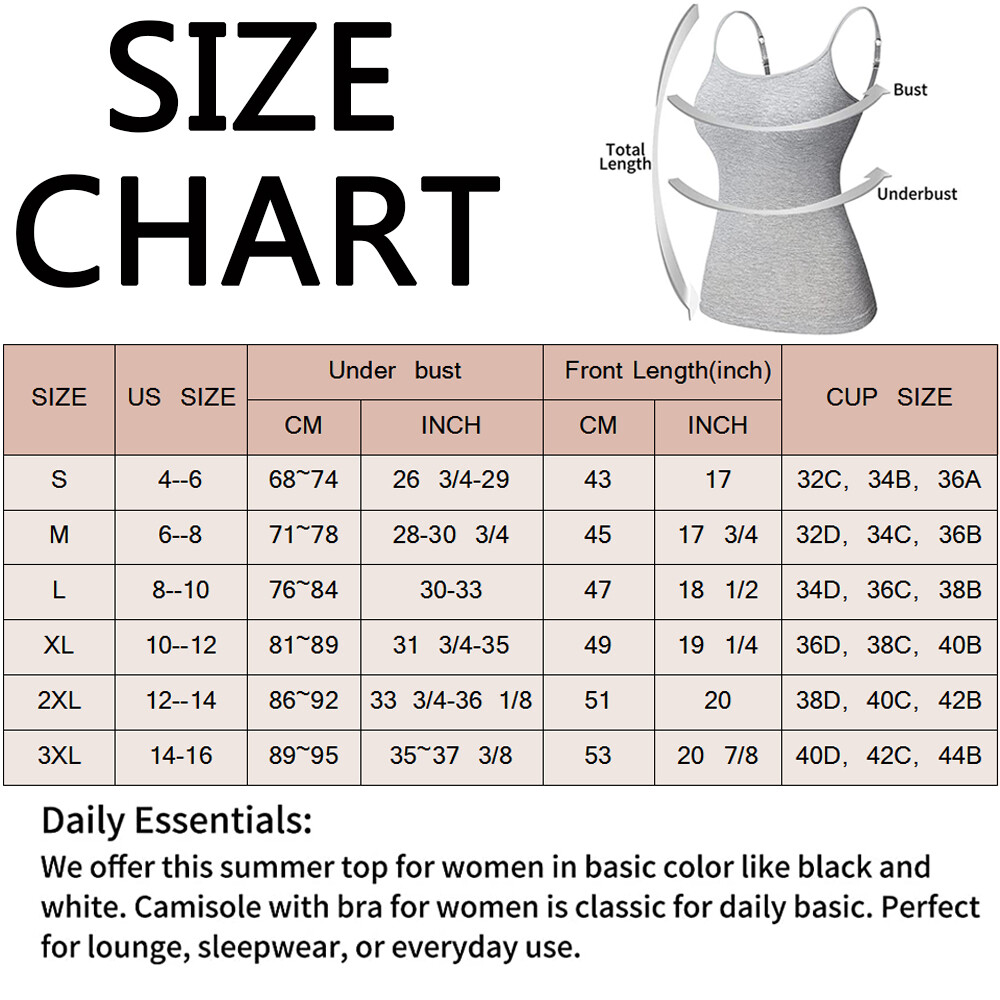 Camisole with Built in Bra Women Tank Top Padded Bra Vest Undershirt Sleeveless