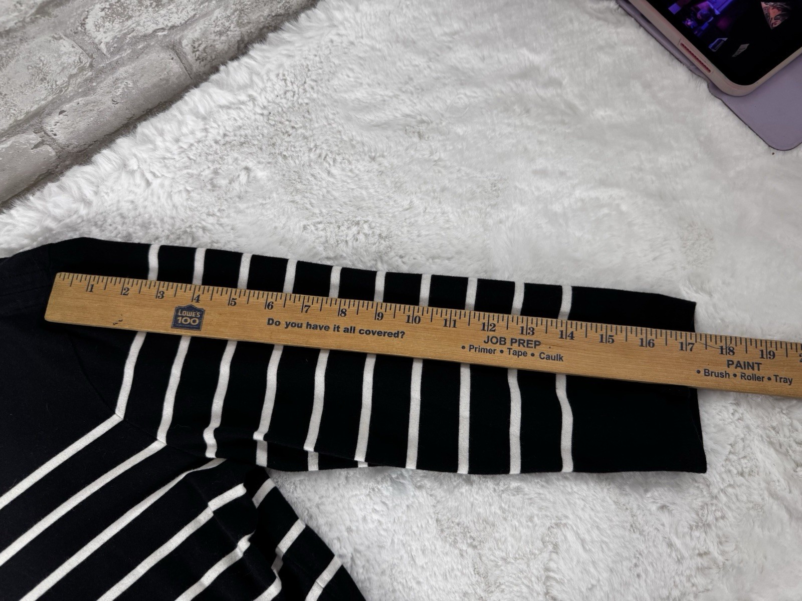 Joie Pima Cotton Modal Soft Stretch Knit Tee Top Black Ivory Stripes Size Large