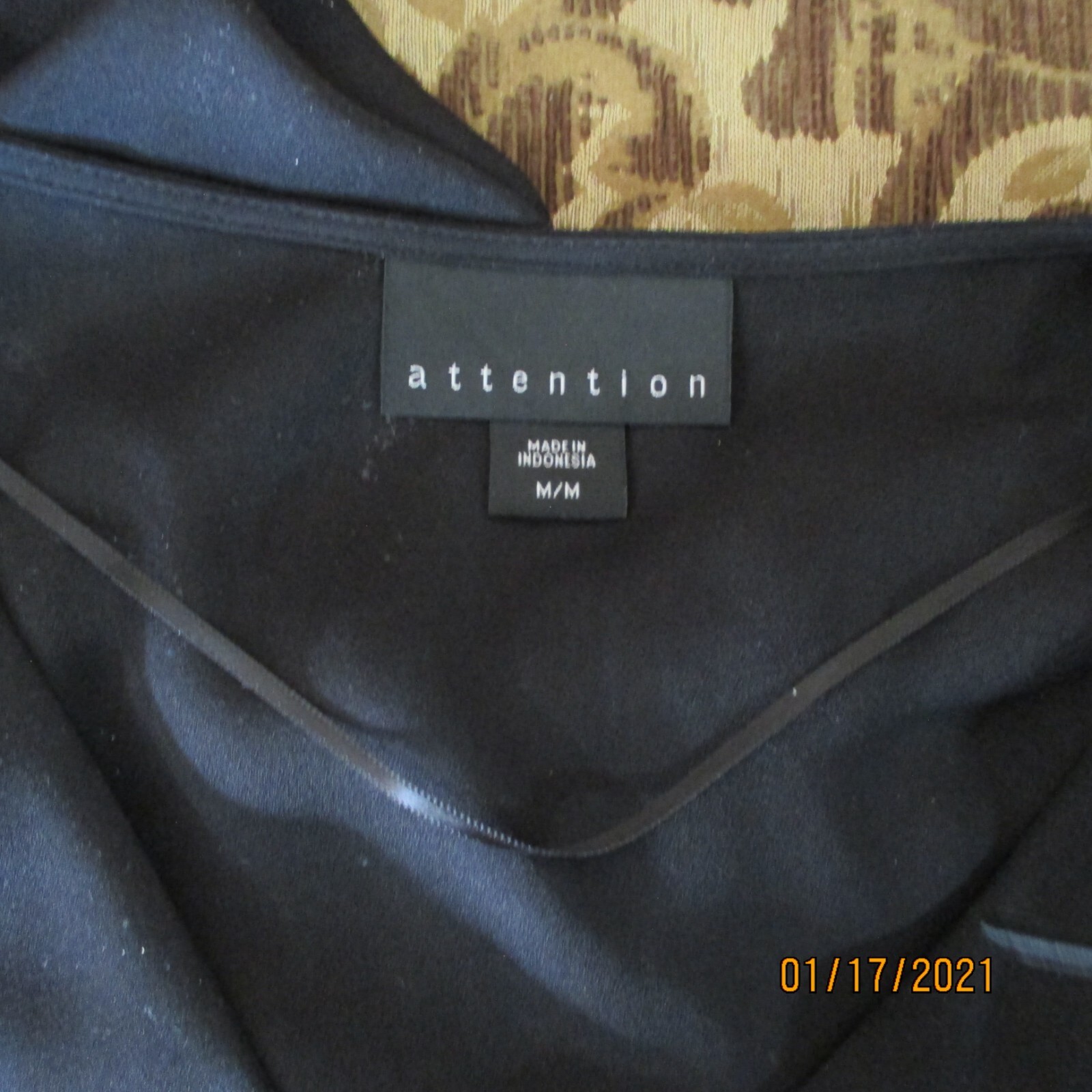 Elegant BLACK Net Top attention BLOUSE V NECK Top MACHINE Wash Cold SMALL Size