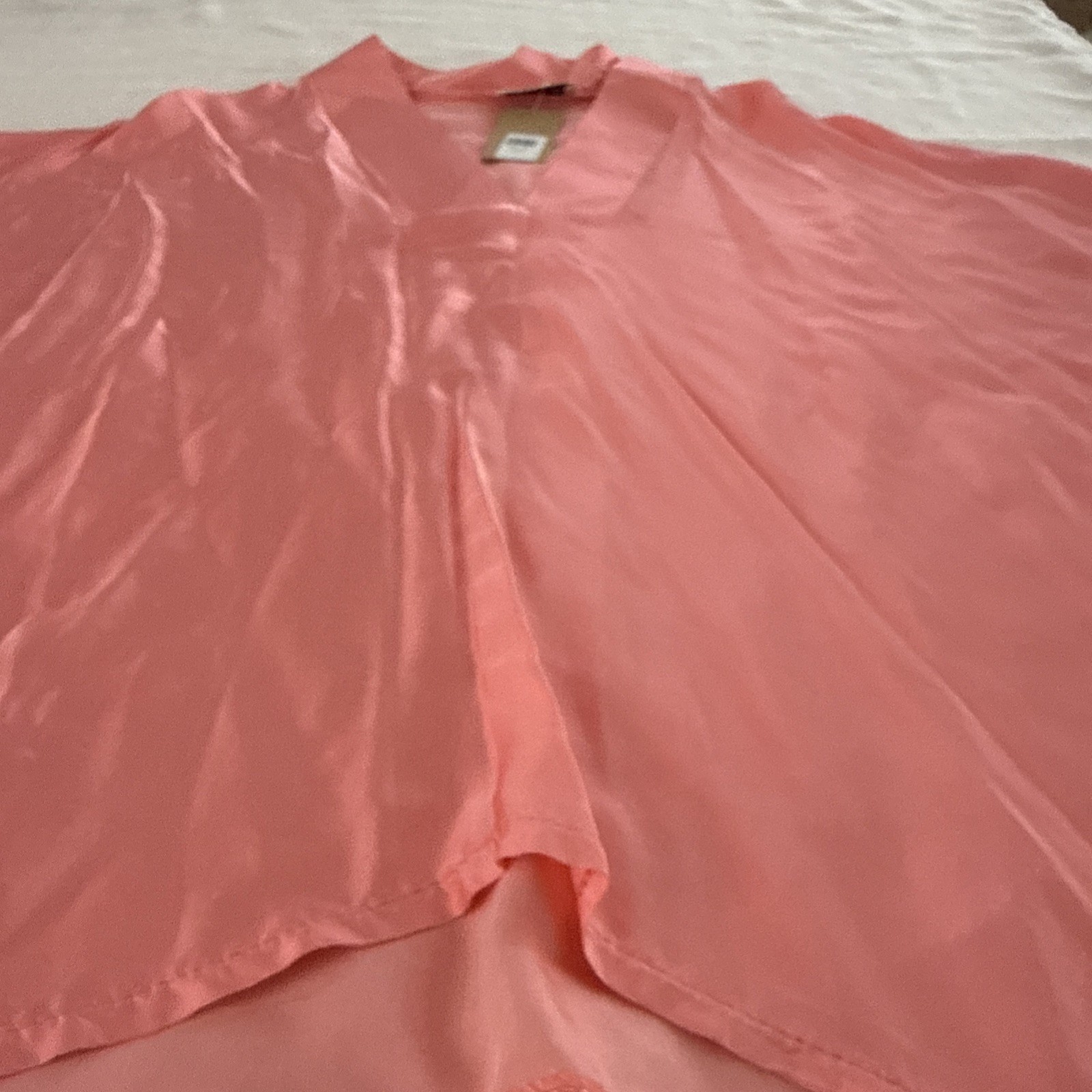 Sofia Made In Italy Silk Blend Women’s L Coral Top Vignette Key West NWT