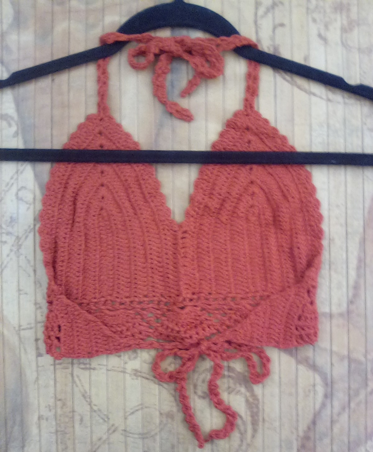 Crochet Halter Tops Wholesale Lot 1 Dz Rust Sizes S M L 4 each New Packaged