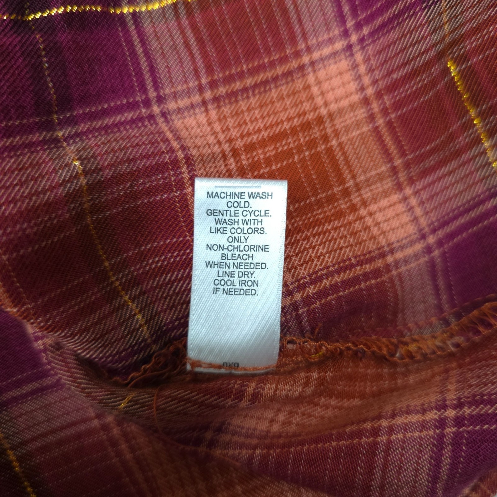 Cato Womens Plaid Button-Down Top With Ruffle Trim 18/20W Rayon Blend Blouse