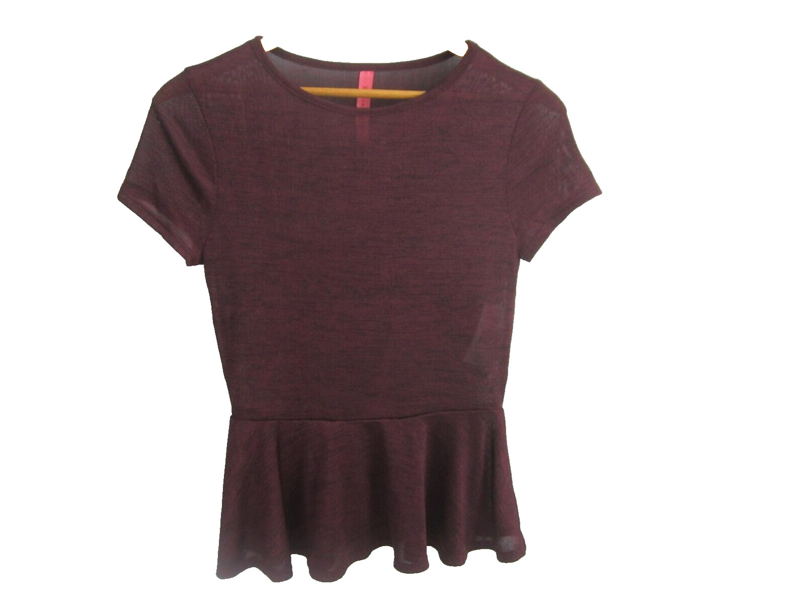 New Eight Sixty Womens M Purple Cap Sleeve Knit Top Flare NWT $58 Shimmer