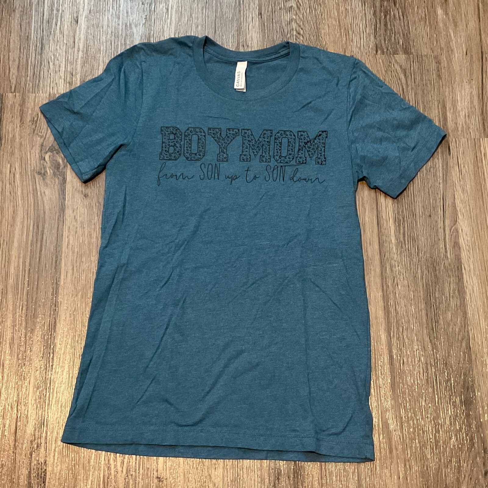 Boy Mom Tshirt Bella Canvas Blue Black Size Small