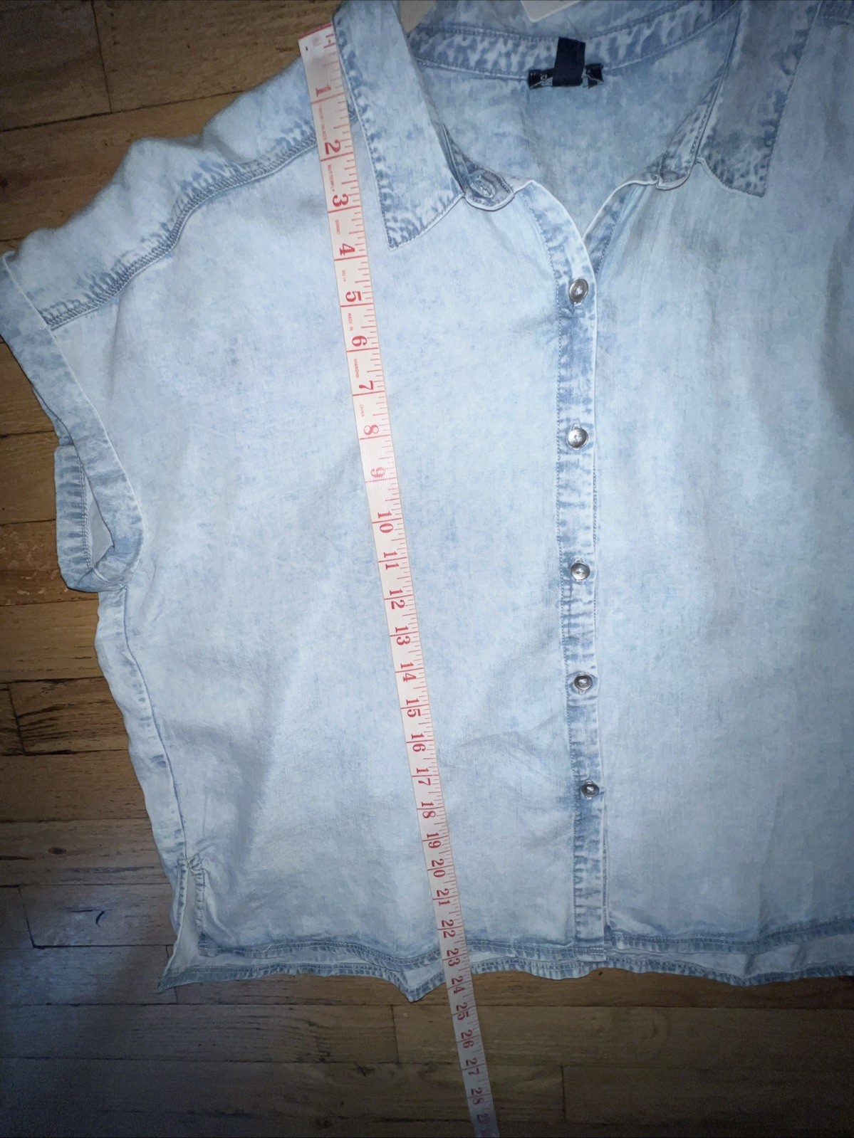 $138 NWT Splendid 100% Lyocell Button Down Blouse Light-Blue Womens LARGE