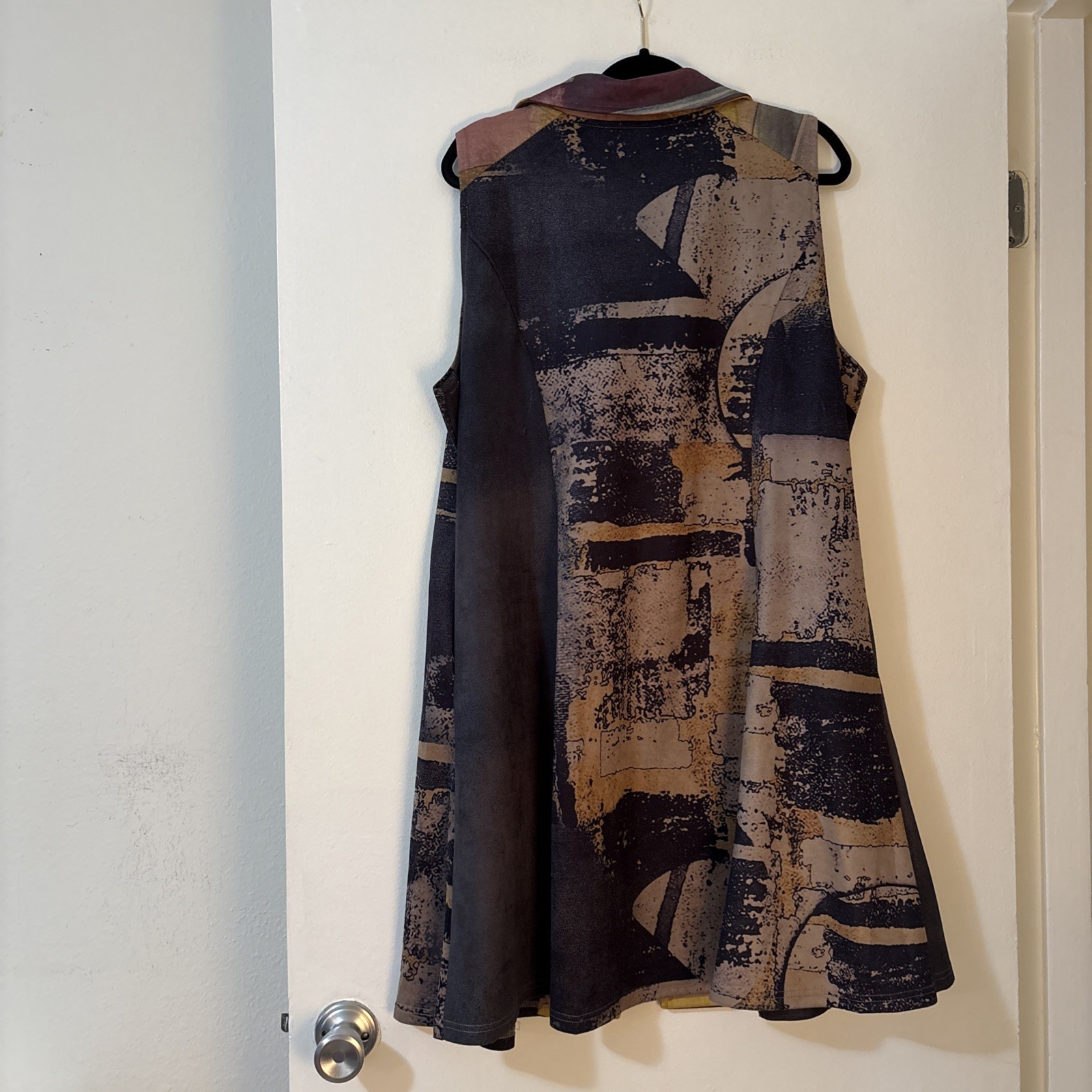 Talk Of The Walk Womens XXL Faux Suede Vest Lagenlook Boho Artsy Festival Fairy
