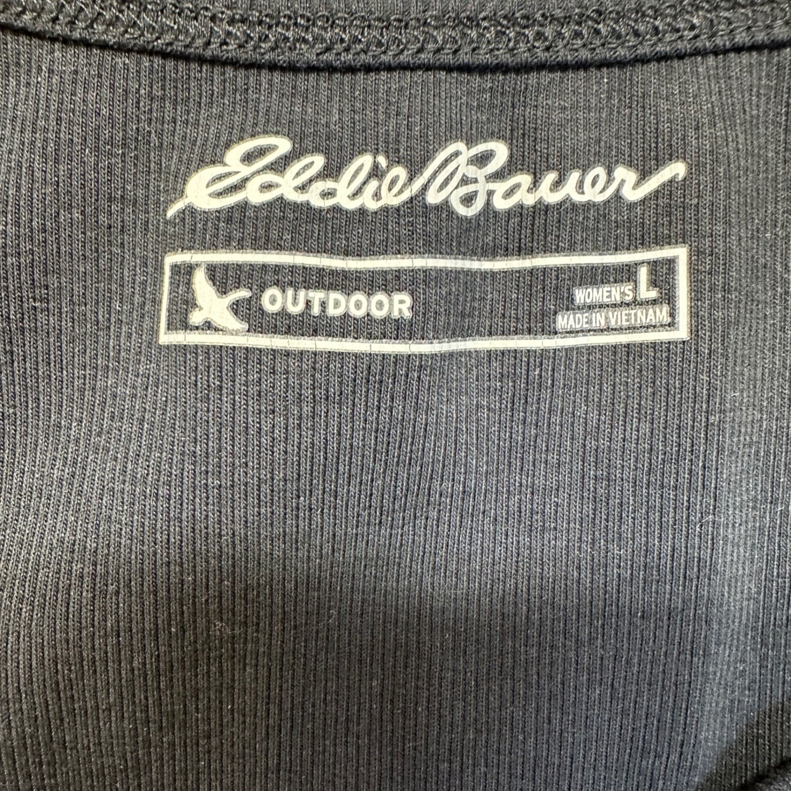 Eddie Bauer Knit Tank Top Women Large Black NEW 2×2 Rib Scoop Neck Sleeveless