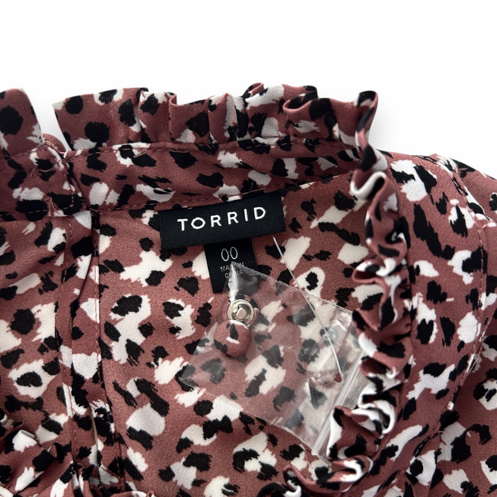 Torrid Women’s 00 Medium Large Multicolor Georgette Sleeveless Mock Neck Top NWT