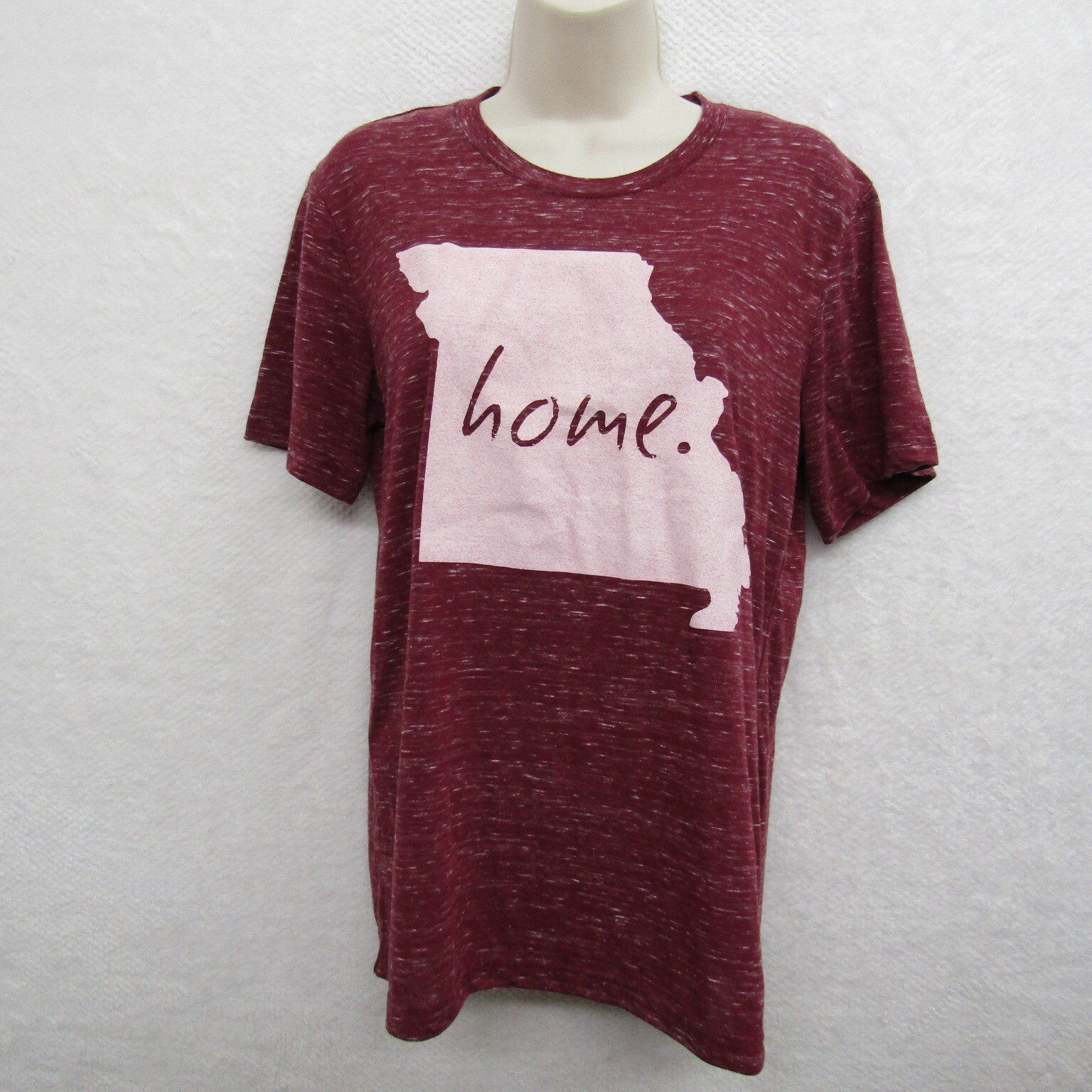 Canvas Shirt Womens Small Red Short Sleeve Round Neck Casual Preppy Pullover