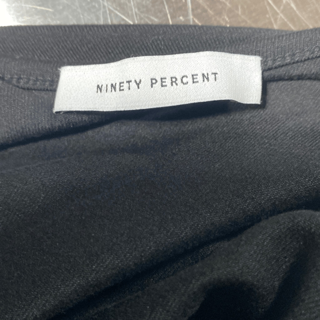 Ninety Percent long sleeve round neck low back bodysuit black M New